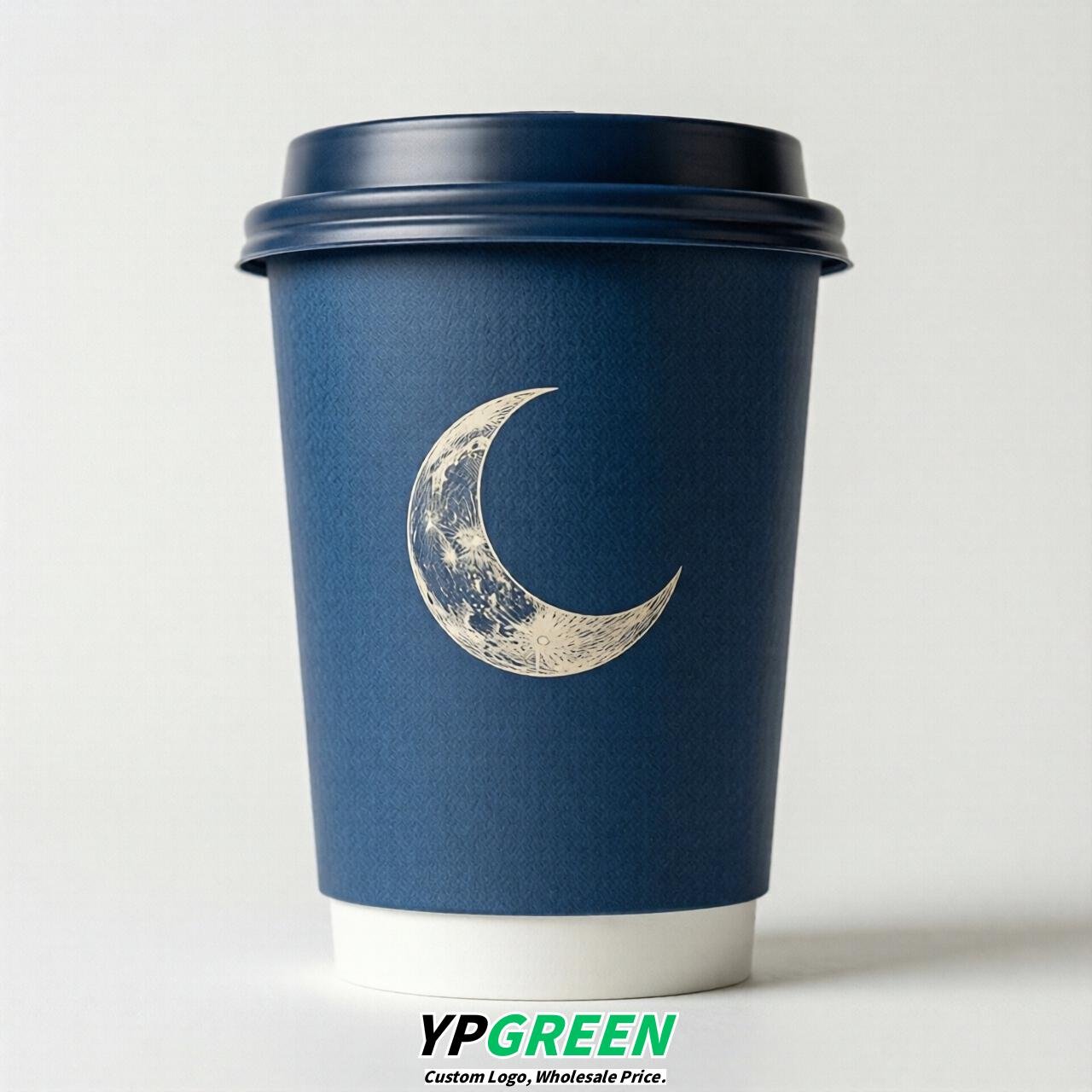 Sapphire Moon Paper Cups with Lids 8-24oz
