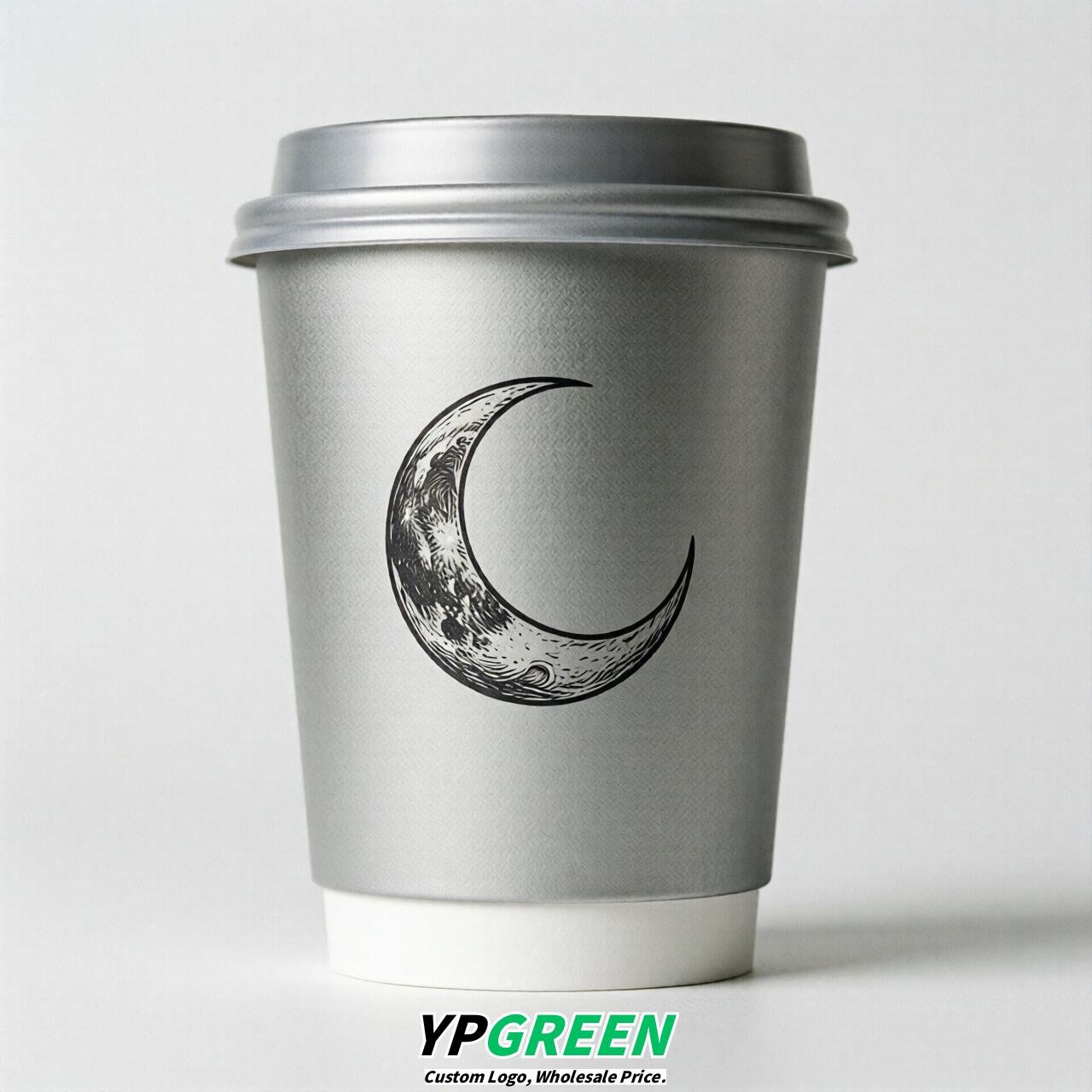 Silver Moon Paper Cups with Lids 8-24oz