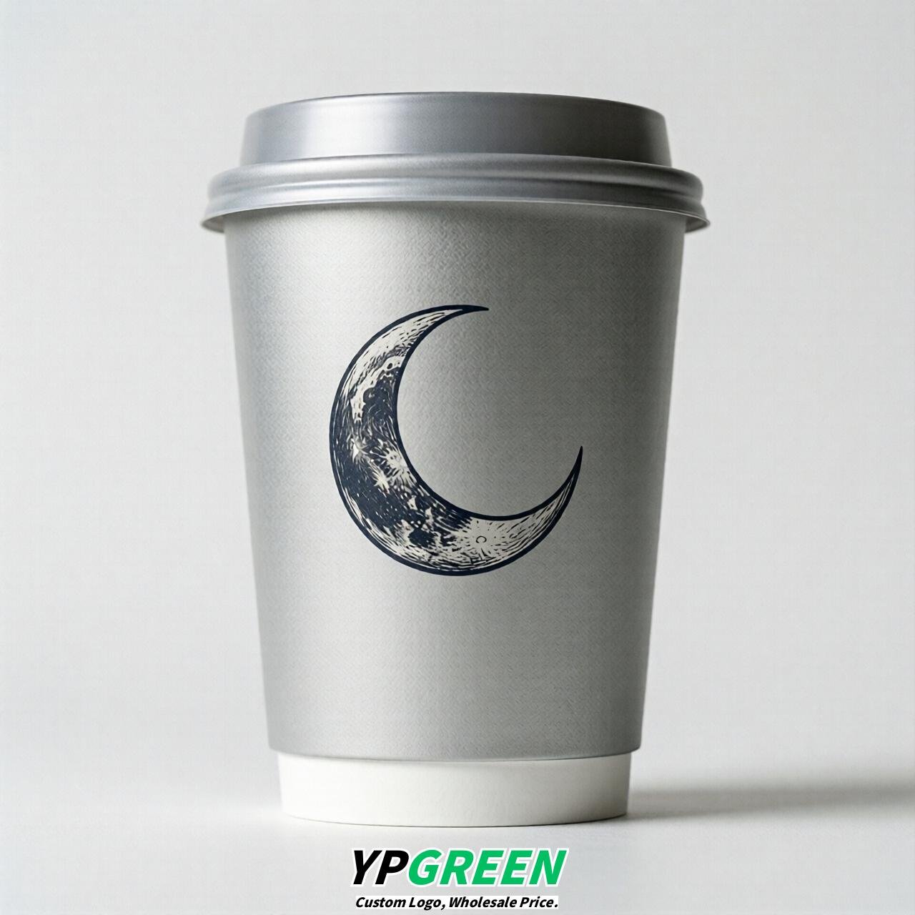 Silver Moon Paper Cups with Lids 8-24oz