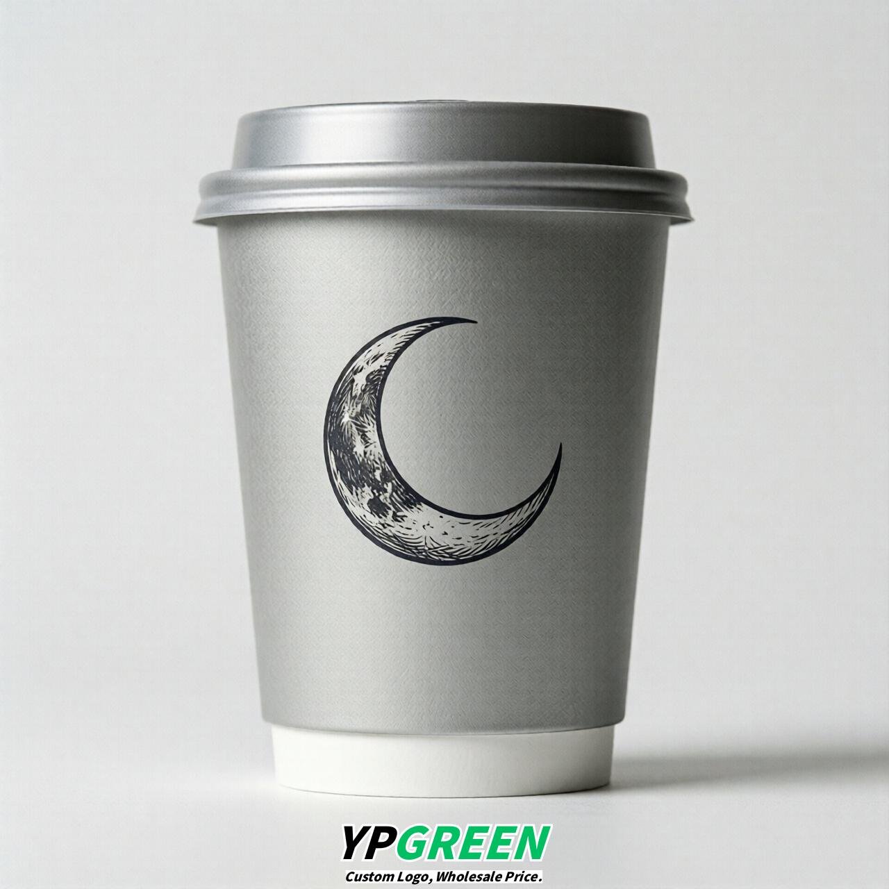 Silver Moon Paper Cups with Lids 8-24oz
