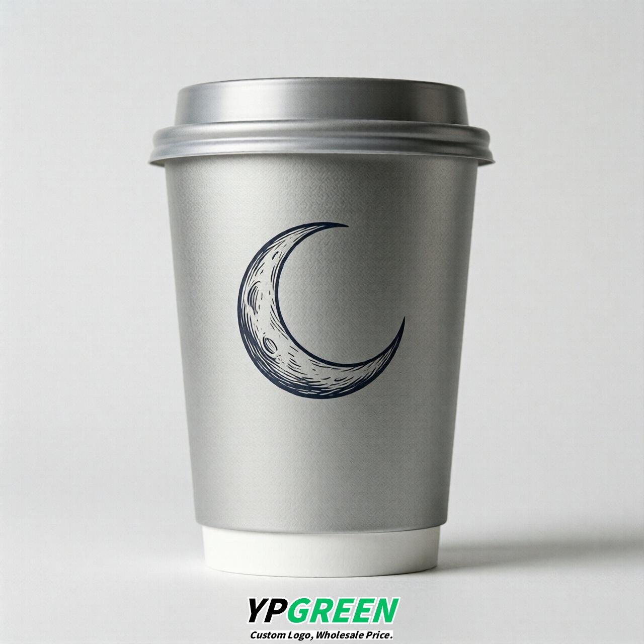 Silver Moon Paper Cups with Lids 8-24oz