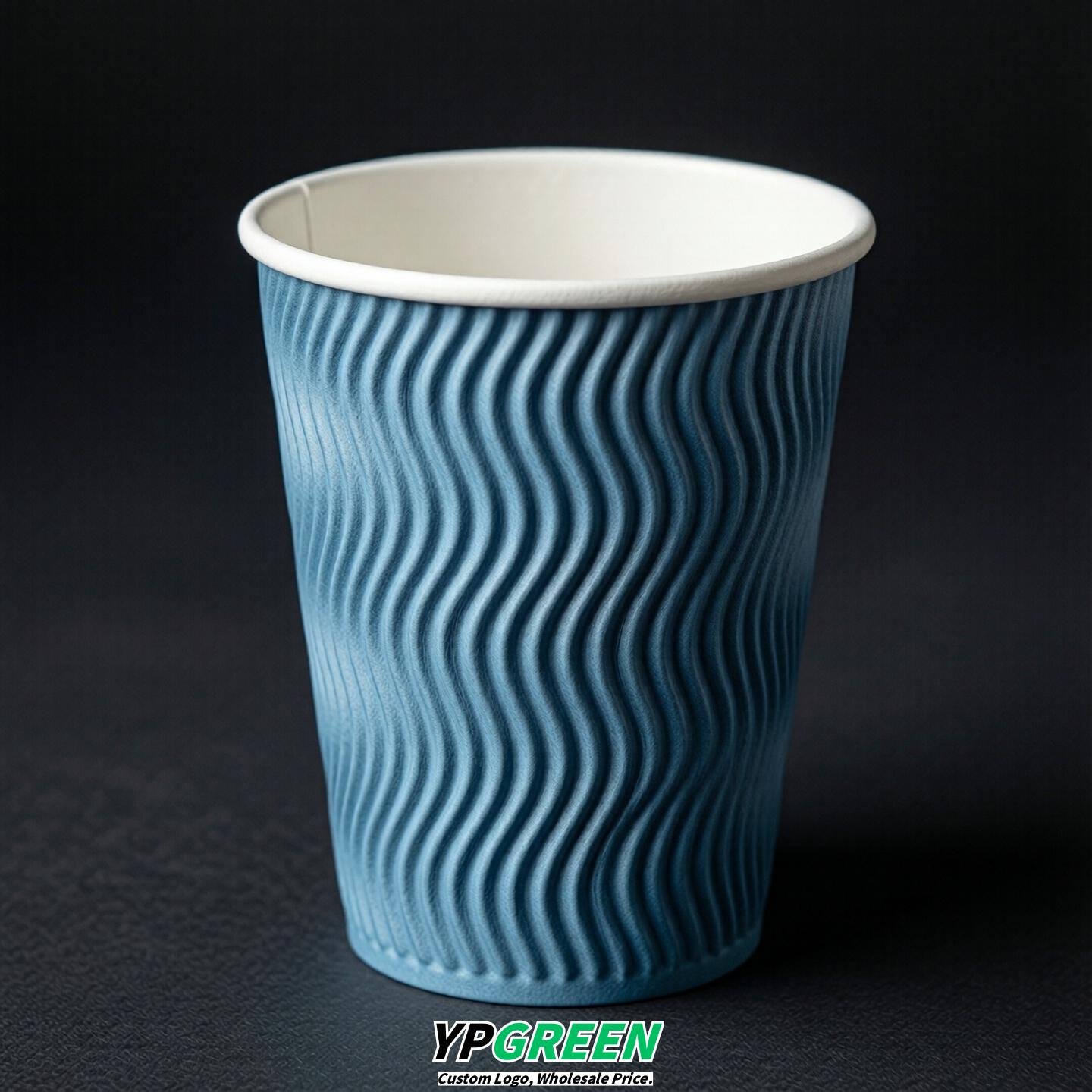 Sky Blue Embossed Paper Cups 10oz/12oz/16oz/20oz/22oz