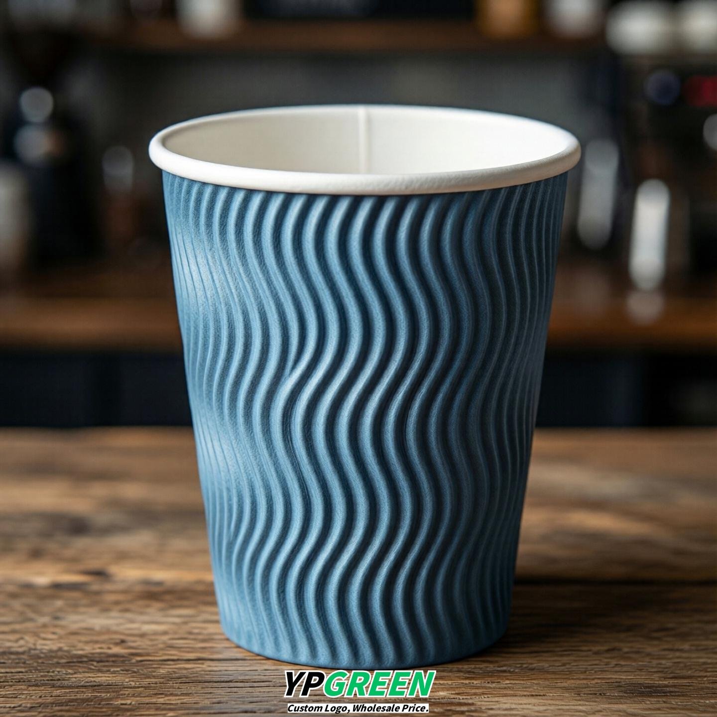 Sky Blue Embossed Paper Cups 10oz/12oz/16oz/20oz/22oz