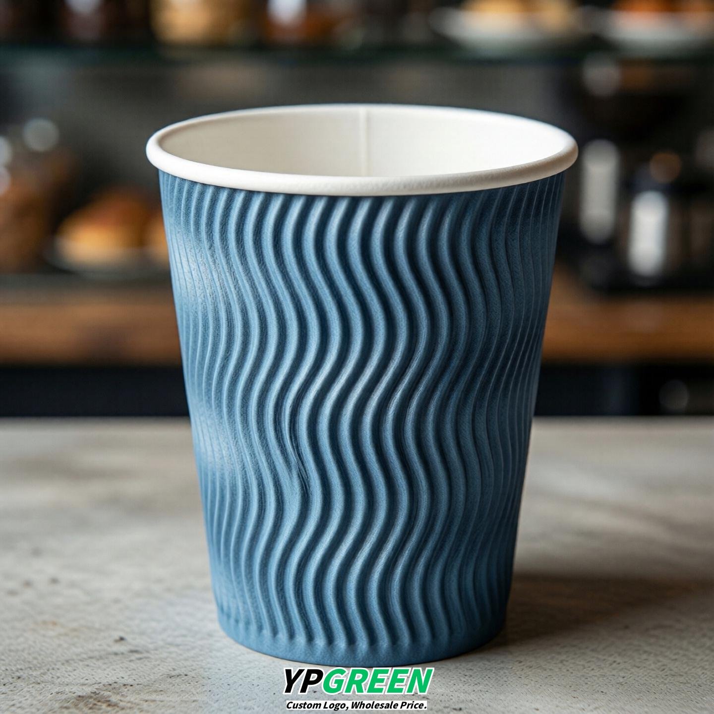 Sky Blue Embossed Paper Cups 10oz/12oz/16oz/20oz/22oz
