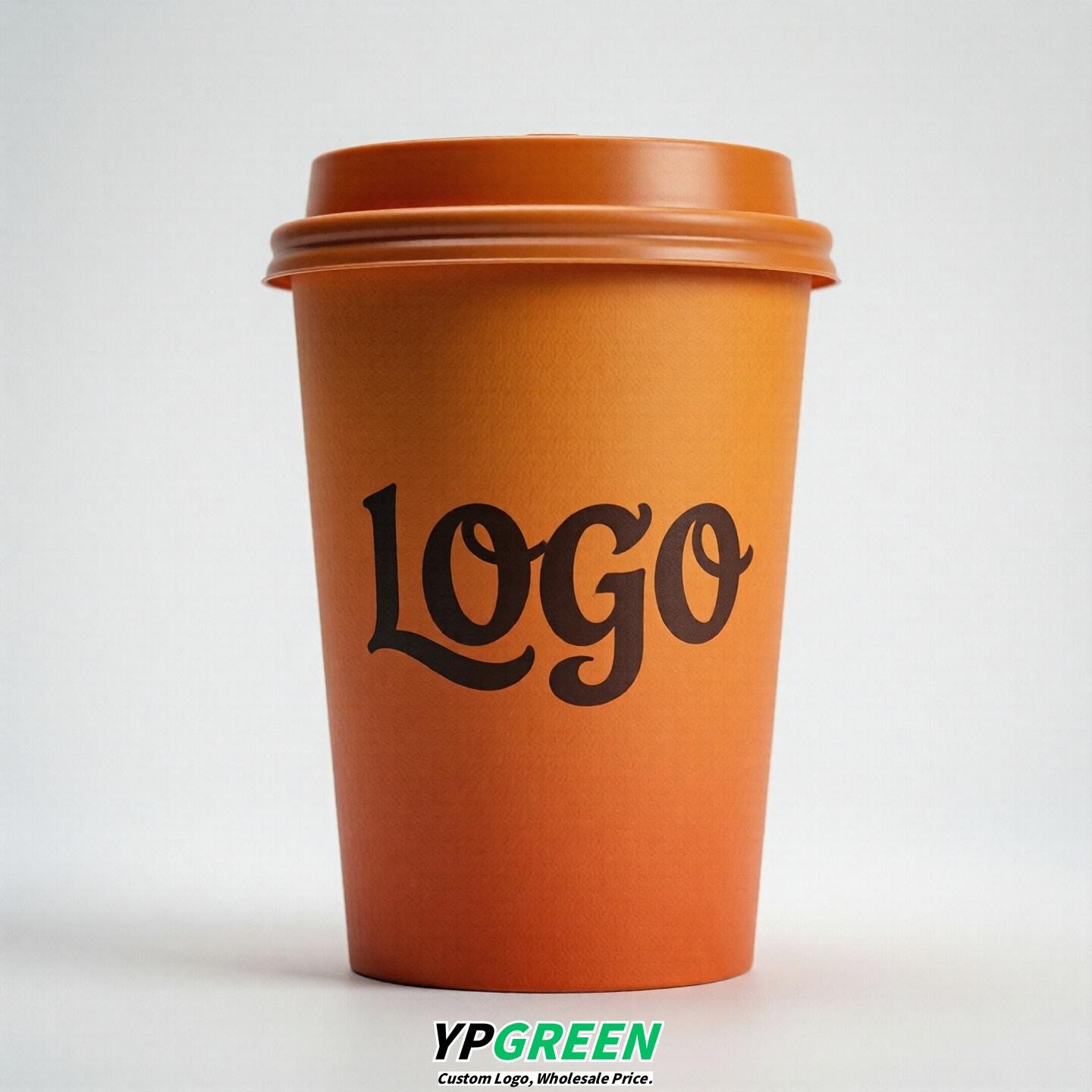 Tangerine Gradient Paper Cups 8oz/10oz/12oz/16oz/20oz/22oz
