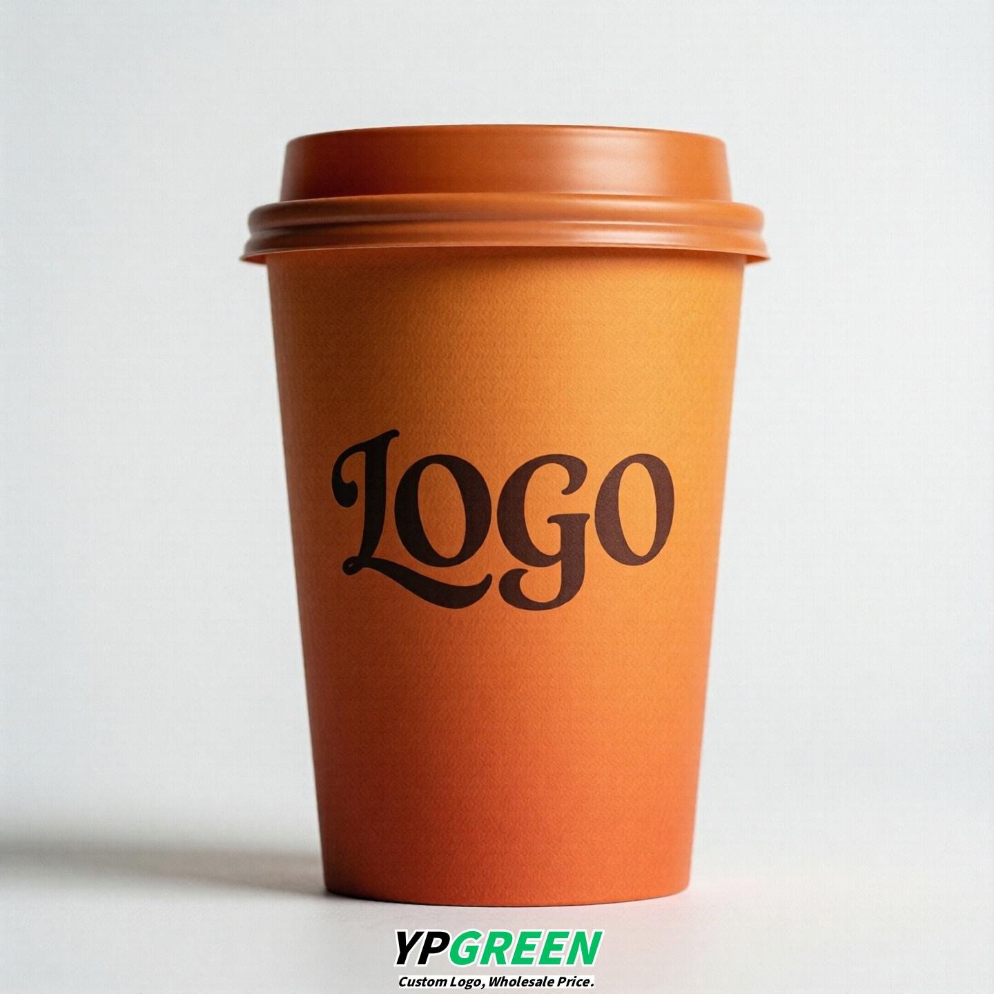 Tangerine Gradient Paper Cups 8oz/10oz/12oz/16oz/20oz/22oz