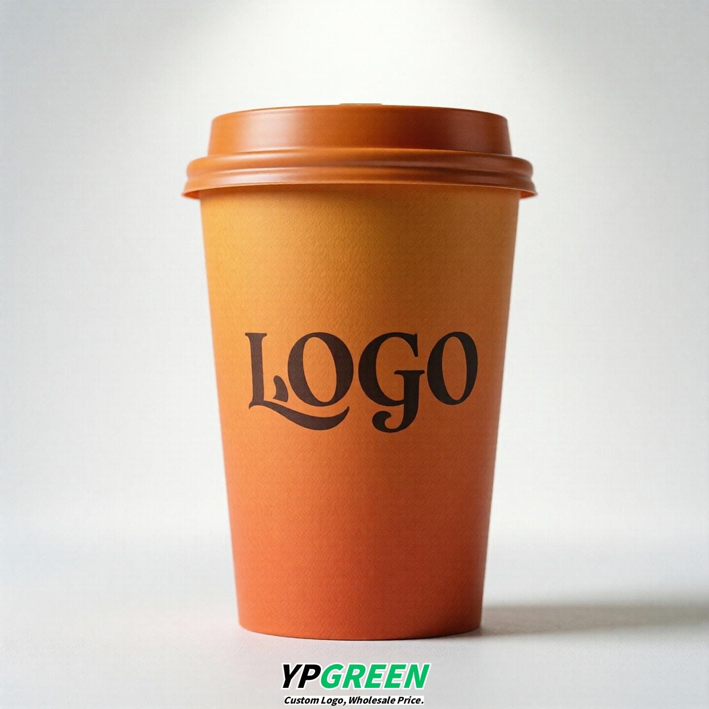 Tangerine Gradient Paper Cups 8oz/10oz/12oz/16oz/20oz/22oz