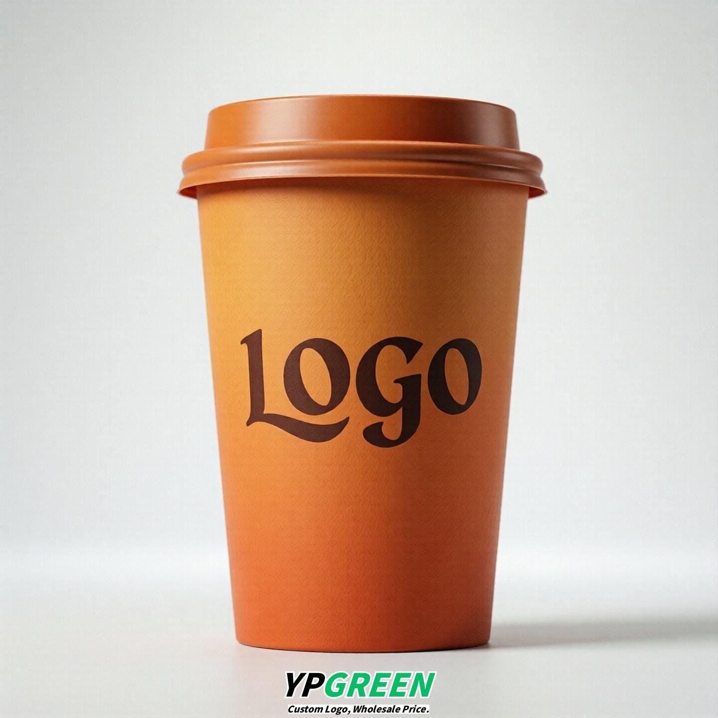 Tangerine Gradient Paper Cups 8oz/10oz/12oz/16oz/20oz/22oz