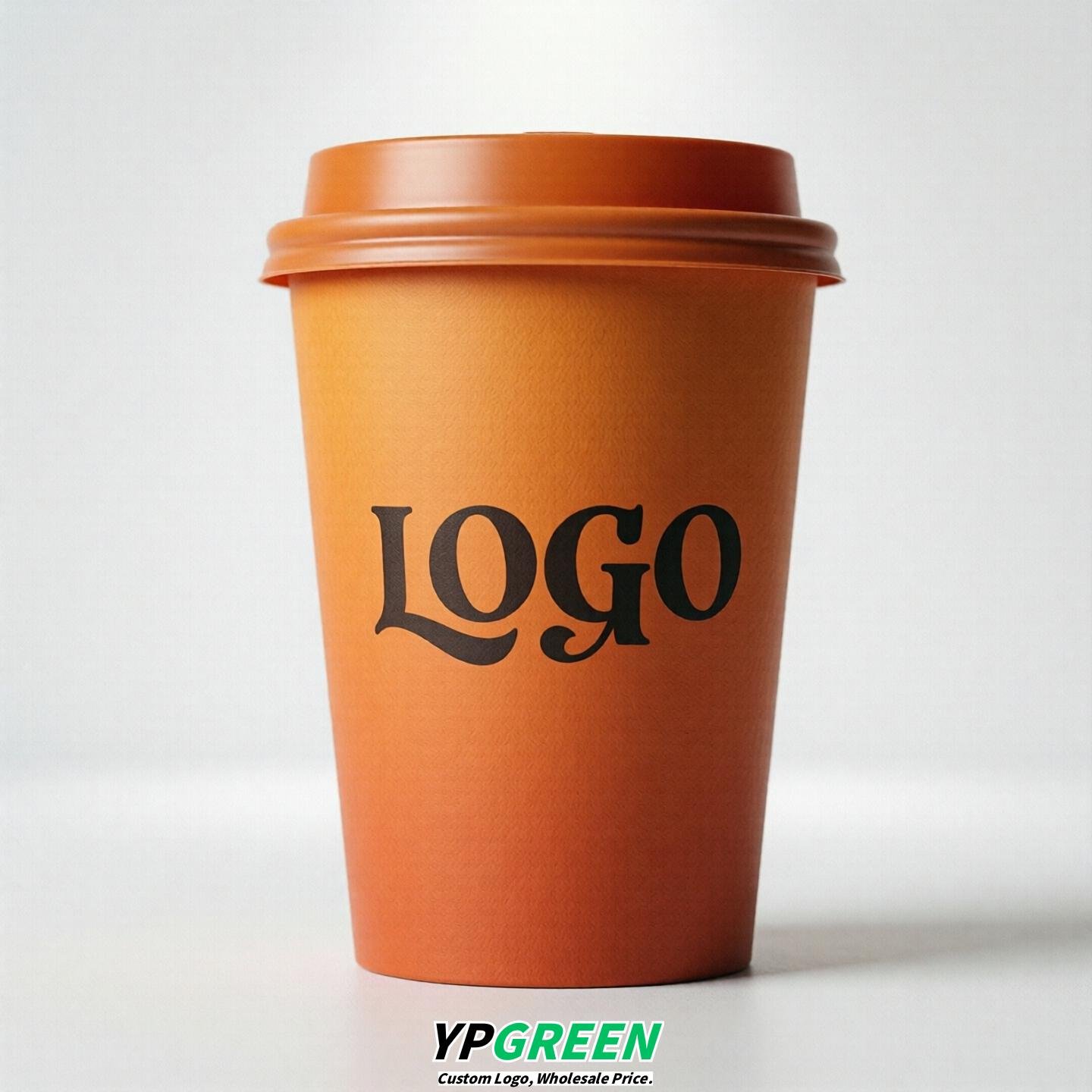 Tangerine Gradient Paper Cups 8oz/10oz/12oz/16oz/20oz/22oz