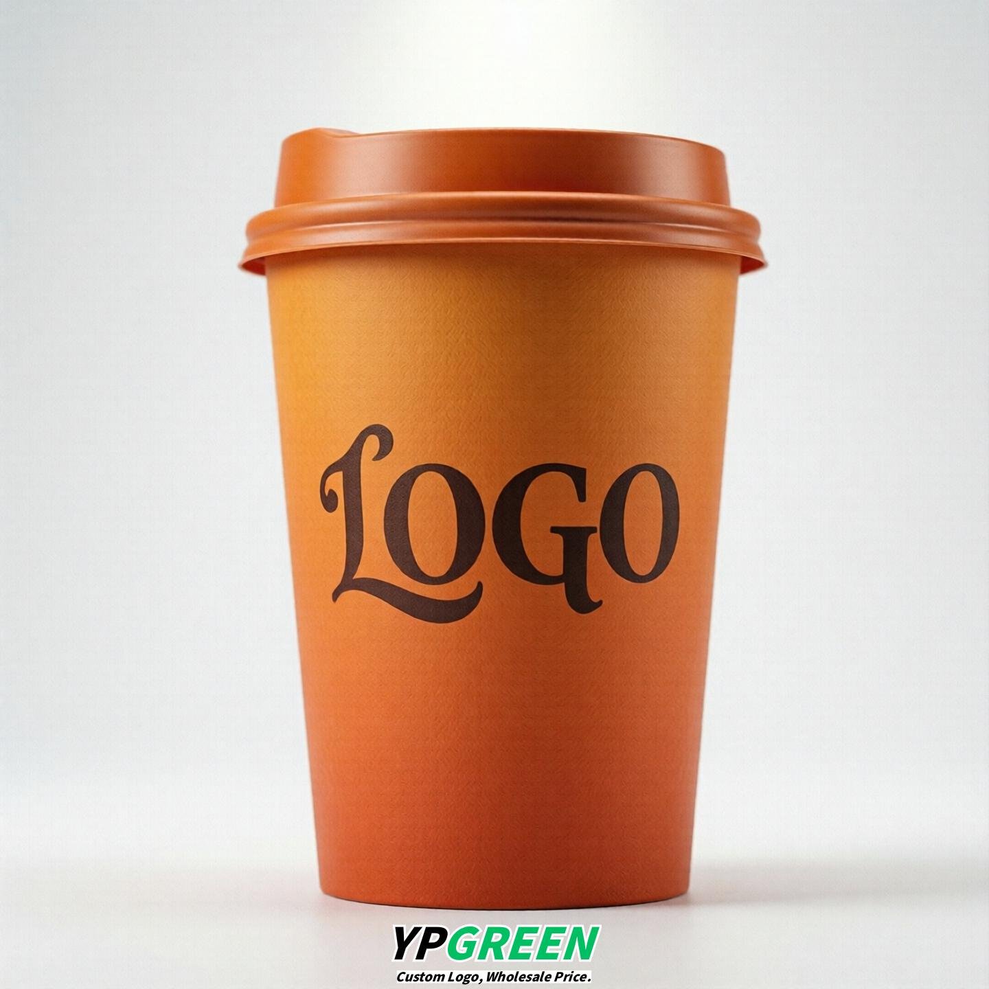 Tangerine Gradient Paper Cups 8oz/10oz/12oz/16oz/20oz/22oz