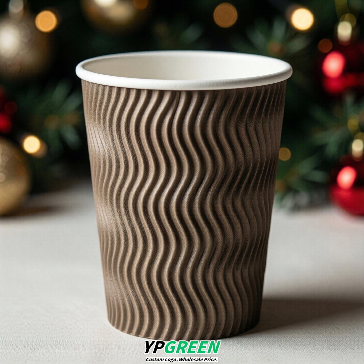 Taupe Embossed Paper Cups 10oz/12oz/16oz/20oz/22oz