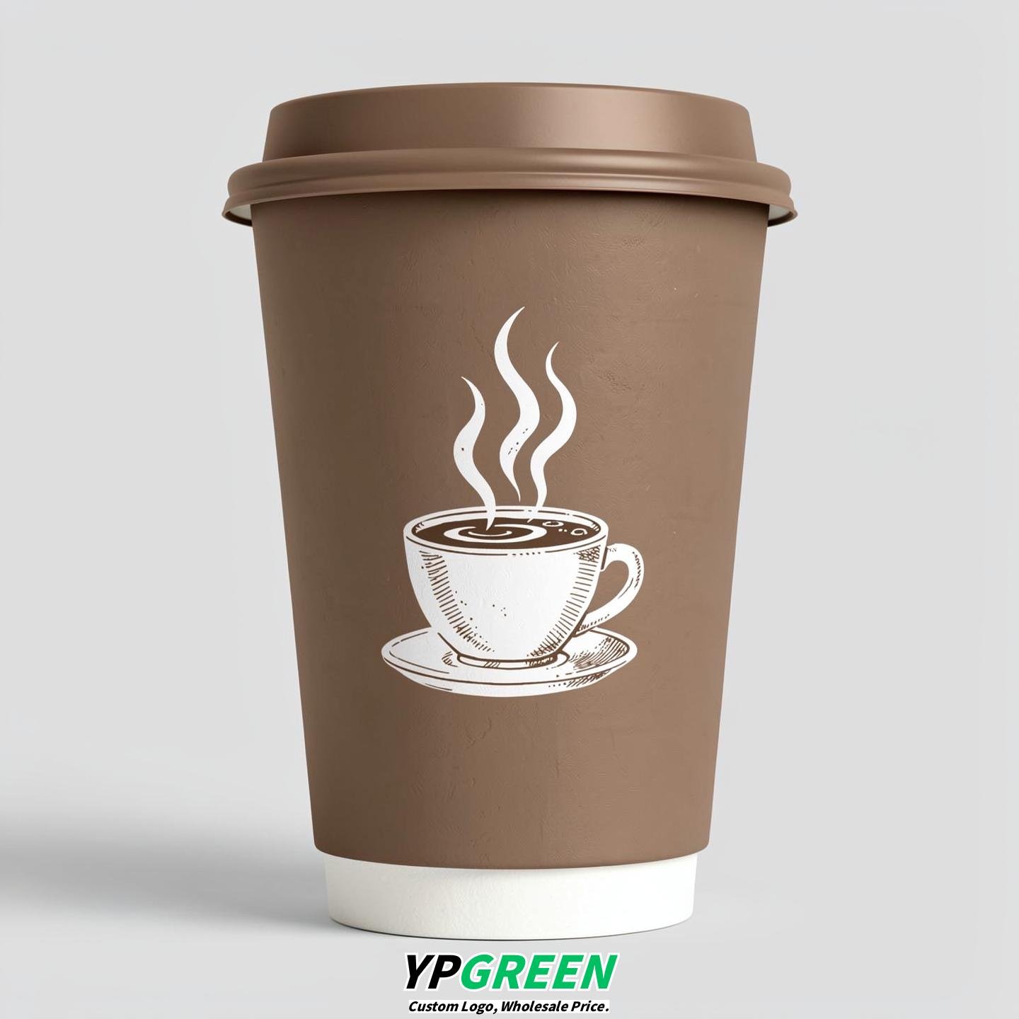 Steaming Coffee Icon Paper Cups