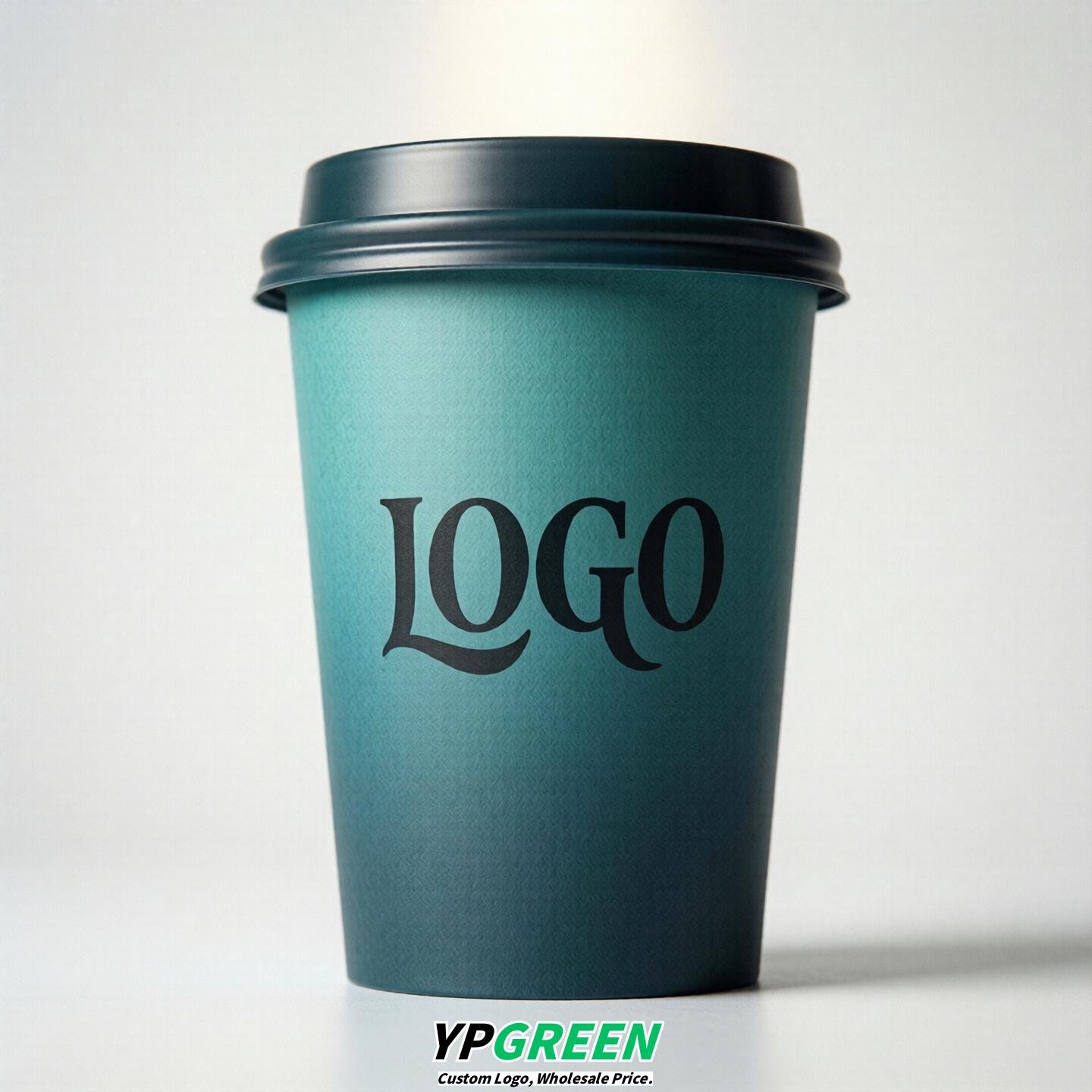 Teal Gradient Paper Cups 8oz/10oz/12oz/16oz/20oz/22oz
