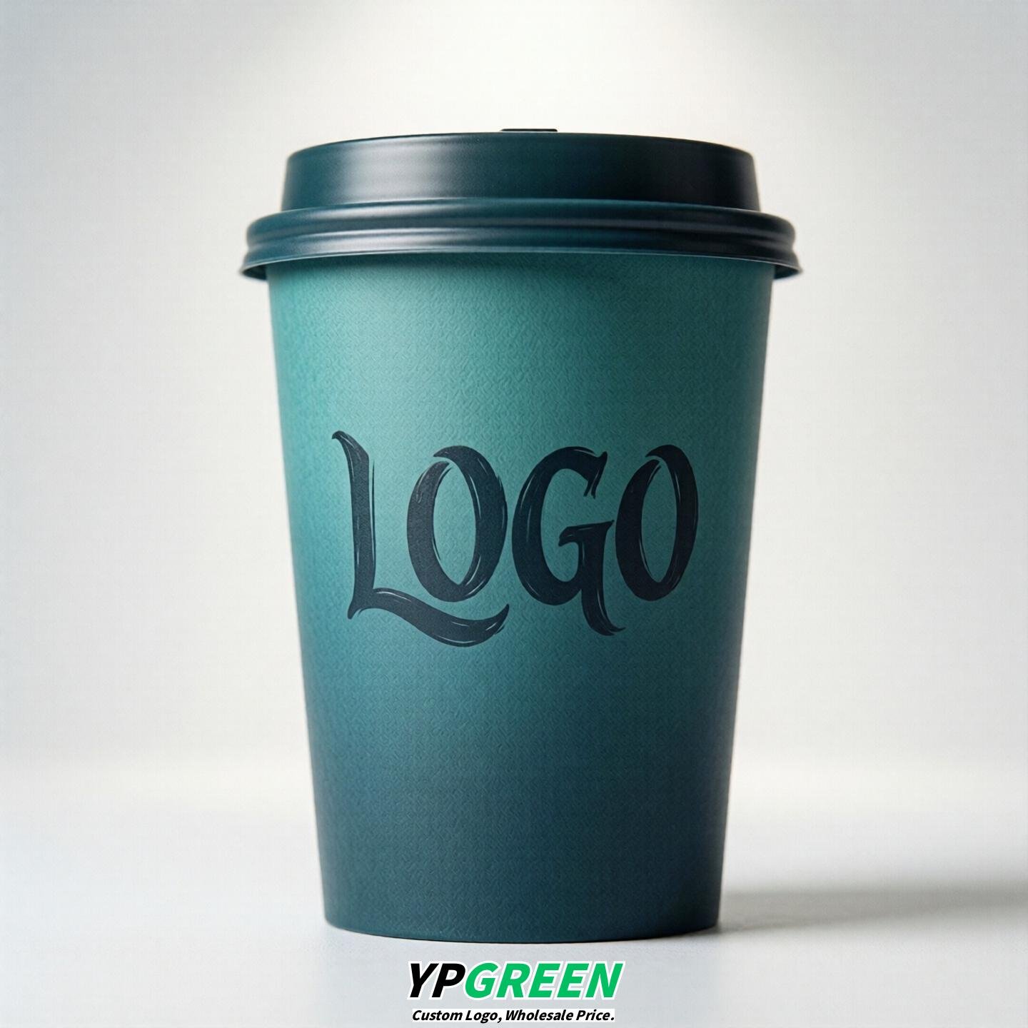 Teal Gradient Paper Cups 8oz/10oz/12oz/16oz/20oz/22oz
