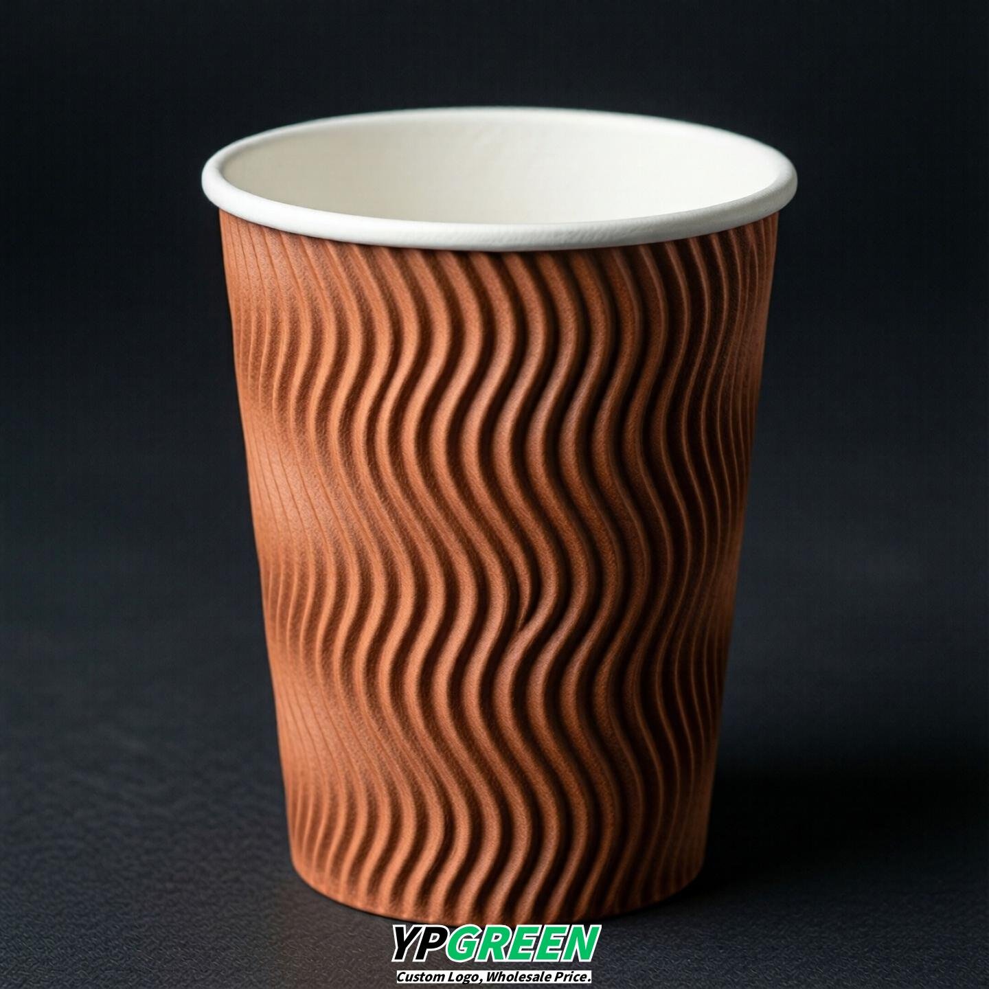 Terracotta Embossed Paper Cups 10oz/12oz/16oz/20oz/22oz