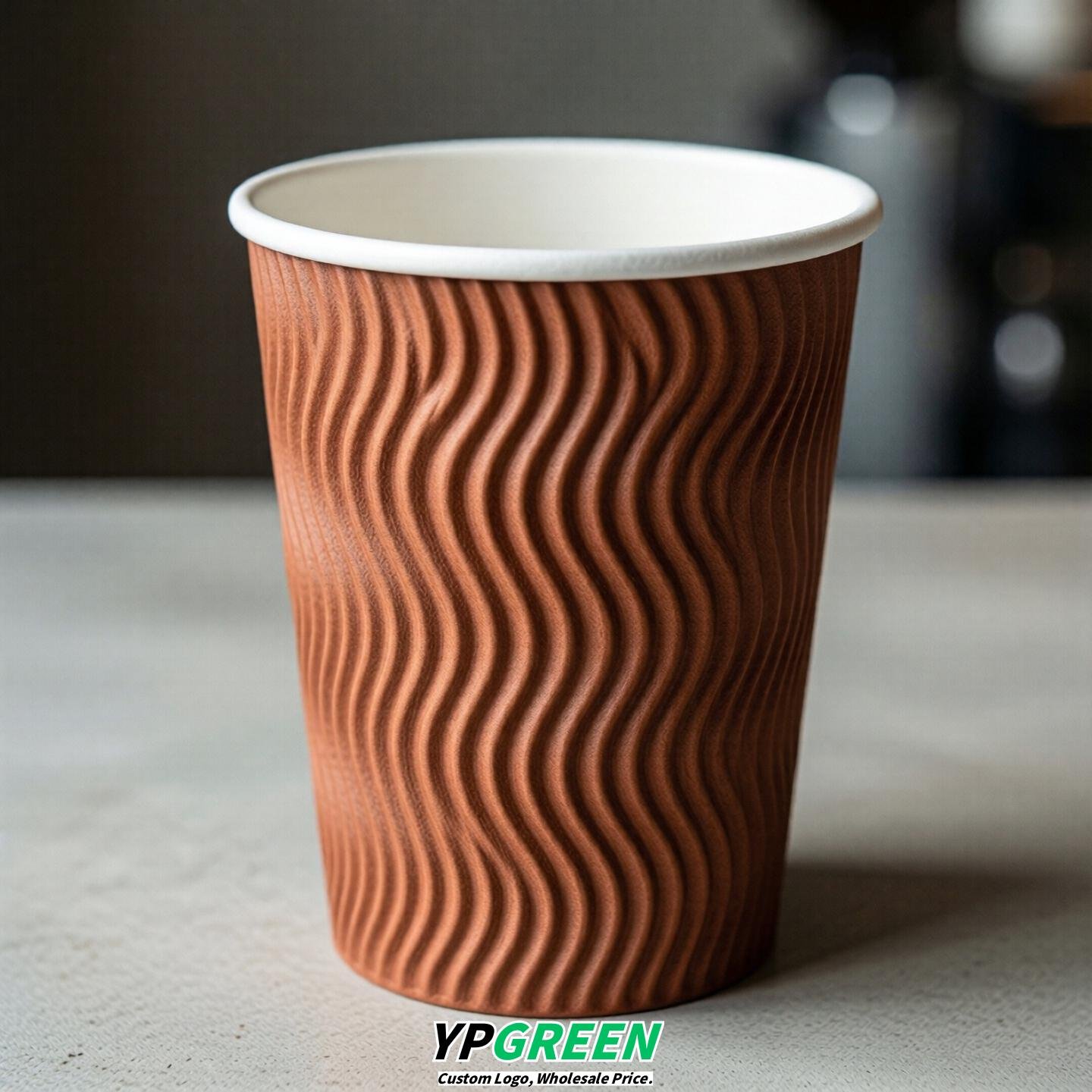 Terracotta Embossed Paper Cups 10oz/12oz/16oz/20oz/22oz