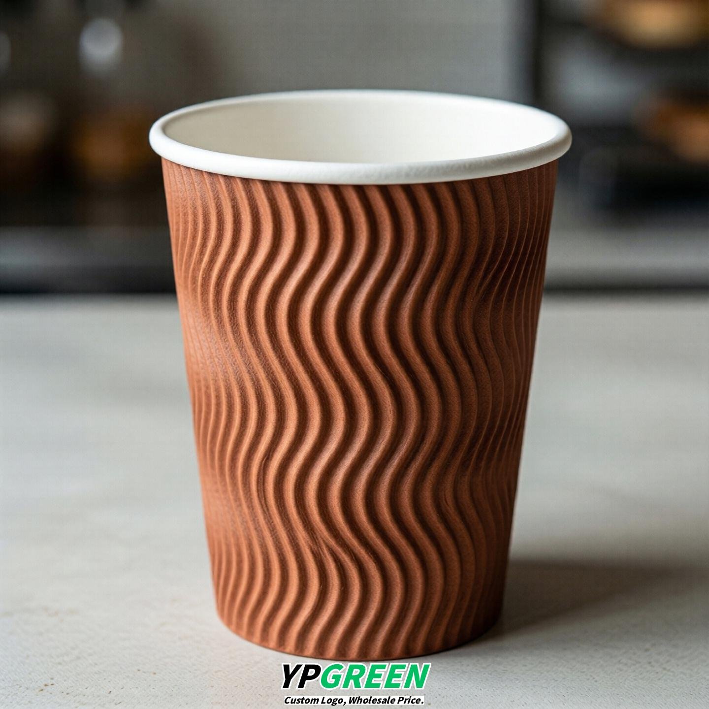 Terracotta Embossed Paper Cups 10oz/12oz/16oz/20oz/22oz