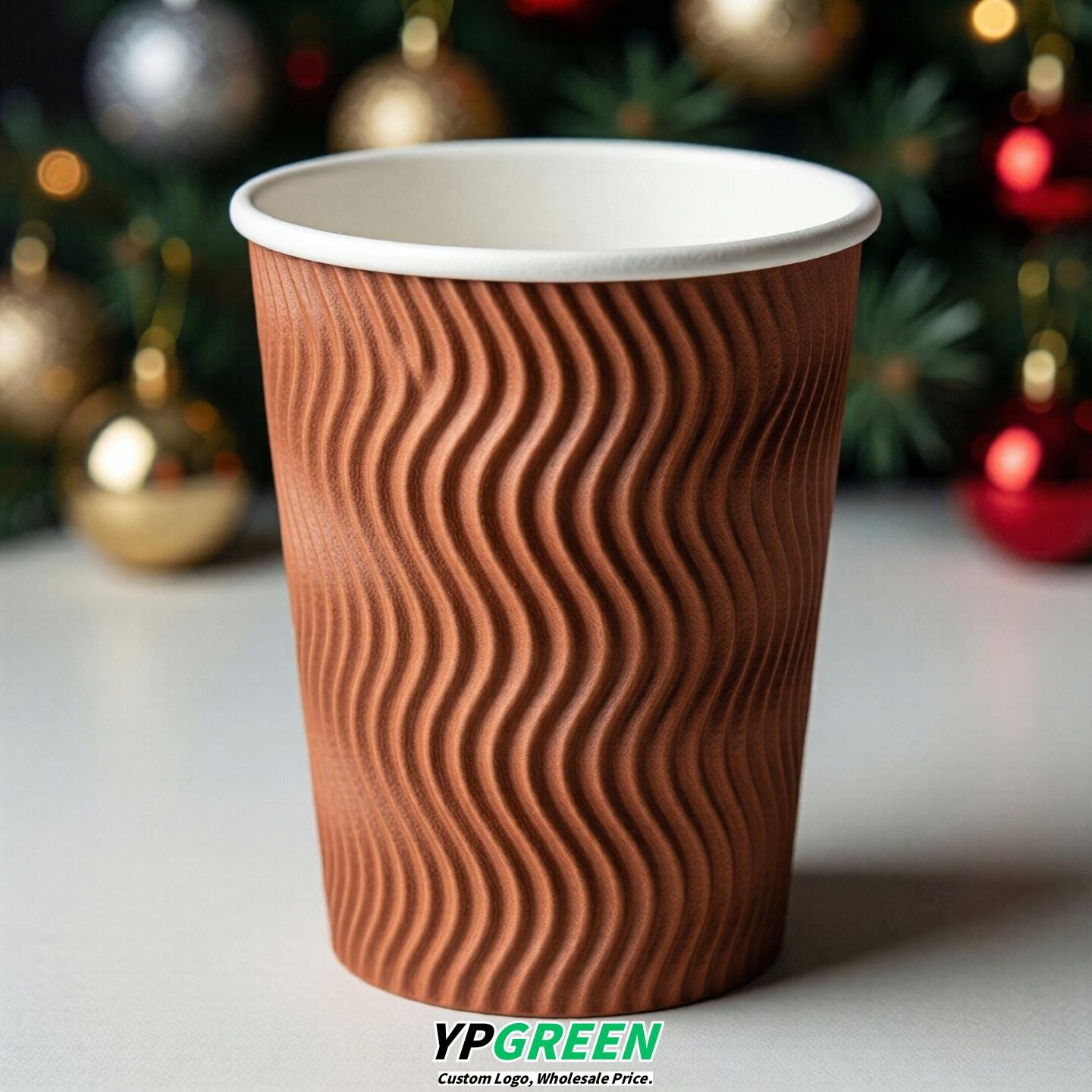 Terracotta Embossed Paper Cups 10oz/12oz/16oz/20oz/22oz
