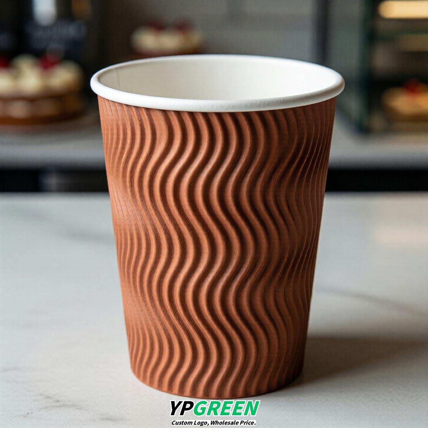 Terracotta Embossed Paper Cups 10oz/12oz/16oz/20oz/22oz