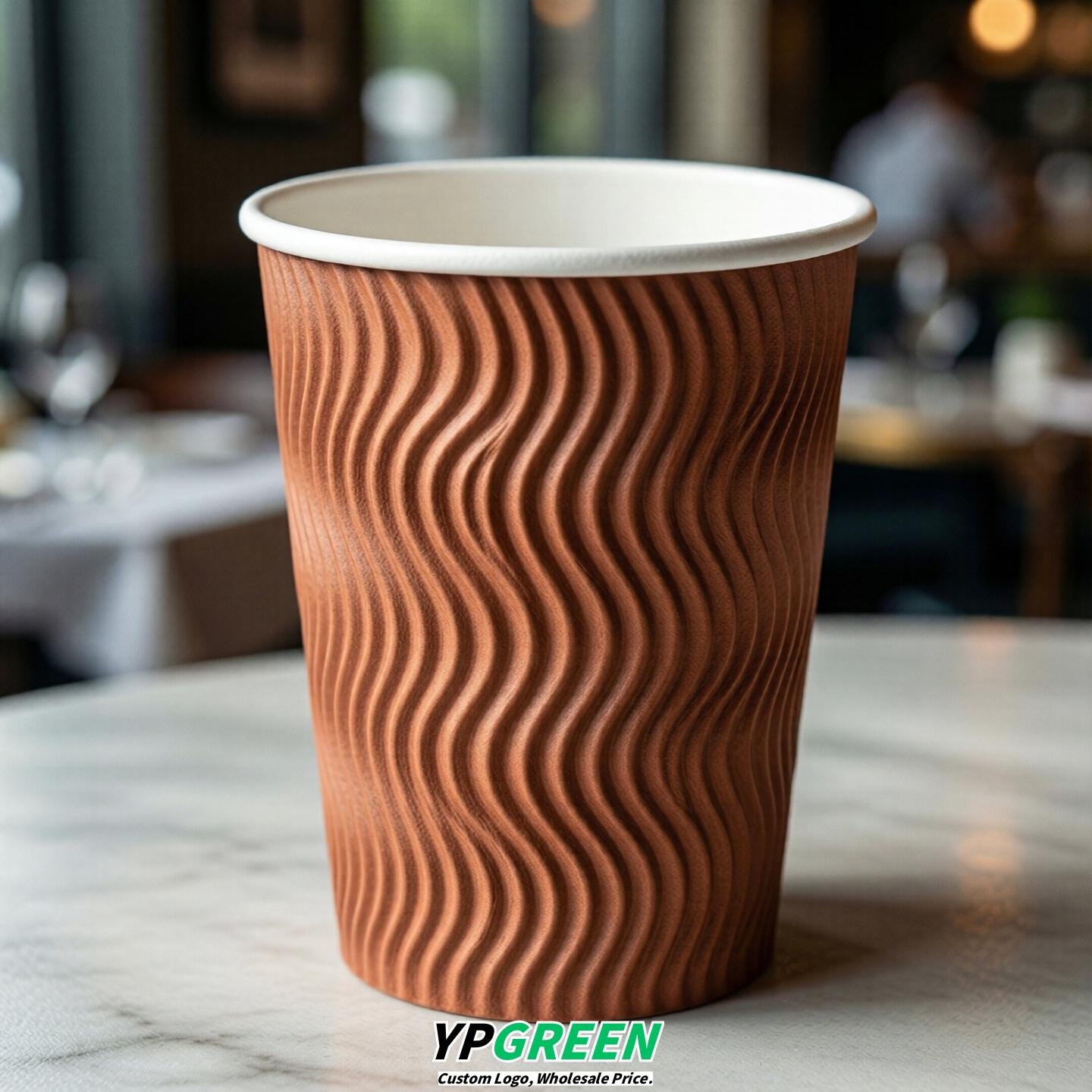 Terracotta Embossed Paper Cups 10oz/12oz/16oz/20oz/22oz