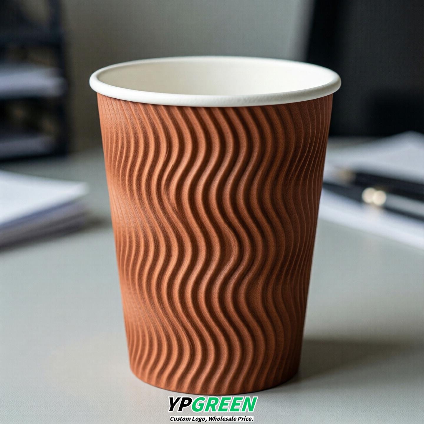 Terracotta Embossed Paper Cups 10oz/12oz/16oz/20oz/22oz