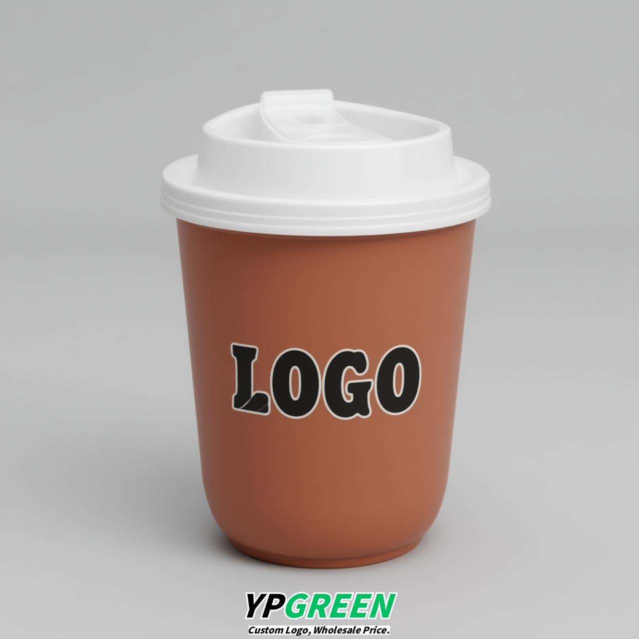 Terracotta U Shape Cups with Lid - Custom Logo PP & PET Plastic Disposable