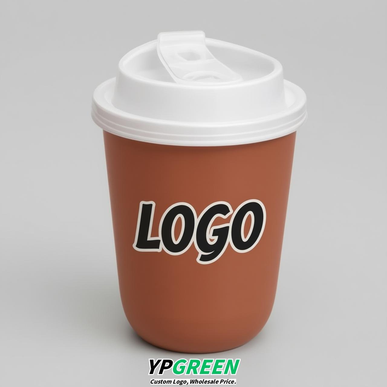 Terracotta U Shape Cups with Lid - Custom Logo PP & PET Plastic Disposable
