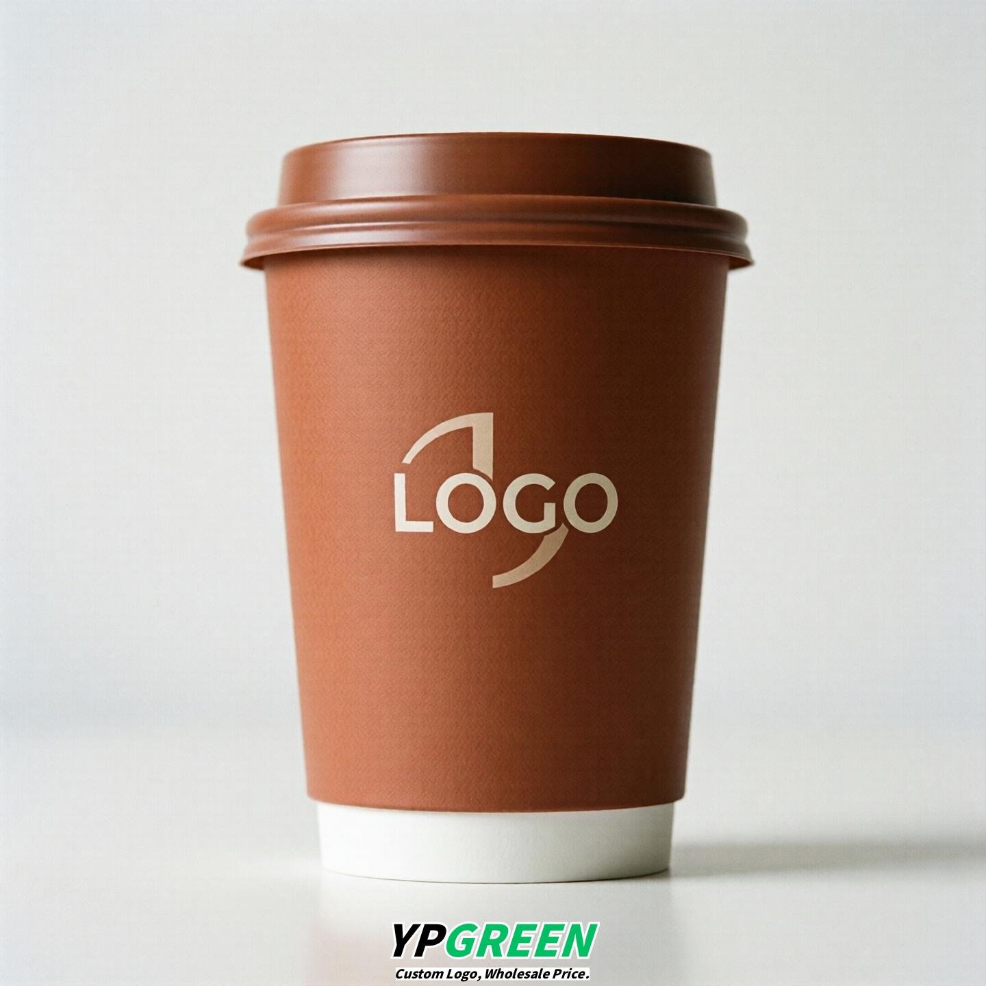 Terracotta Custom Logo Paper Cups: 8-24oz & Double Wall