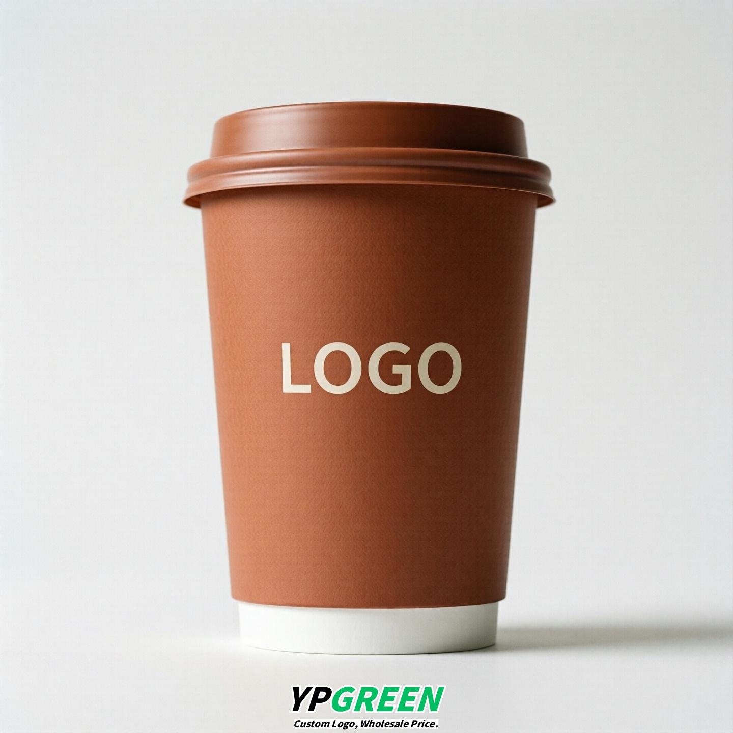 Terracotta Custom Logo Paper Cups: 8-24oz & Double Wall