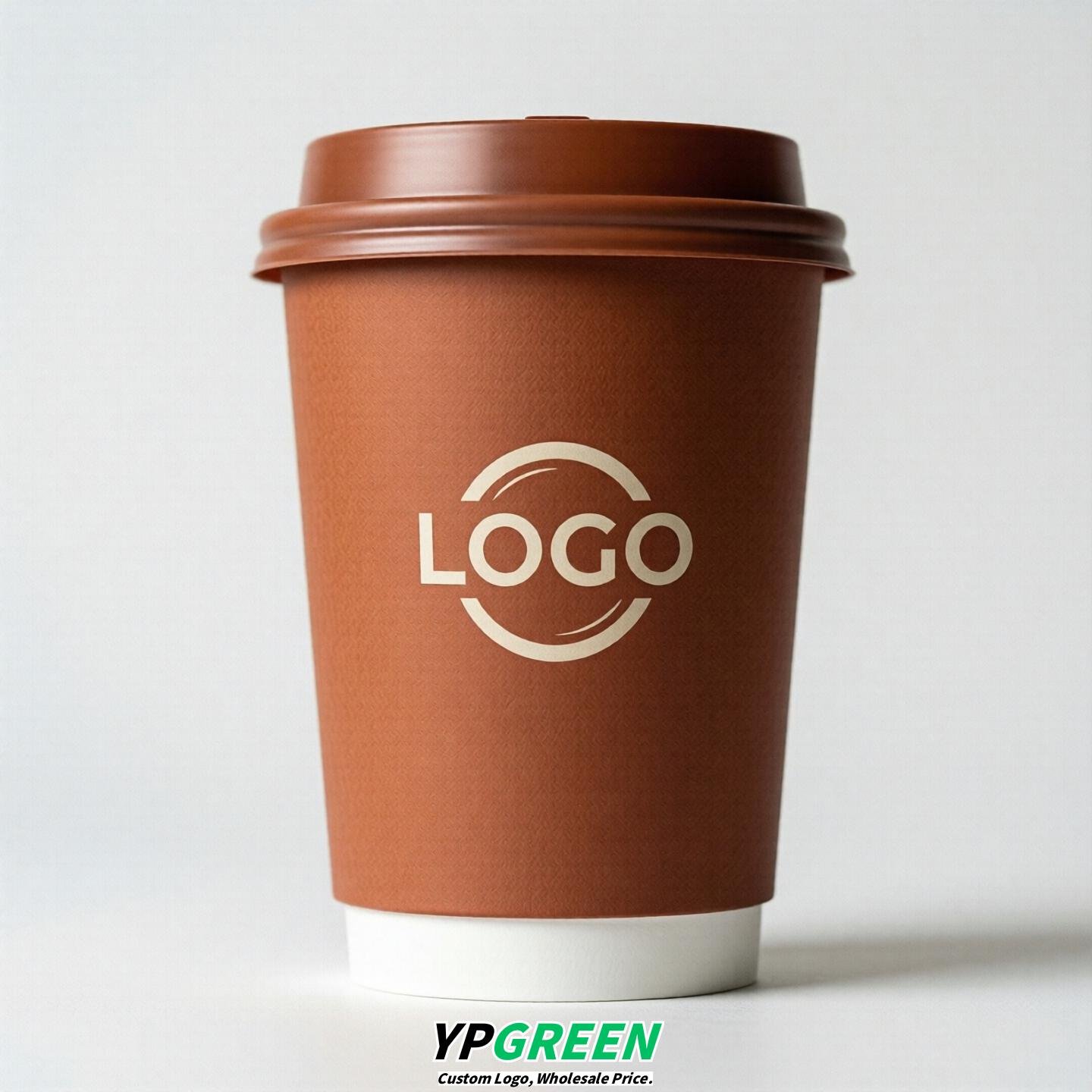 Terracotta Custom Logo Paper Cups: 8-24oz & Double Wall