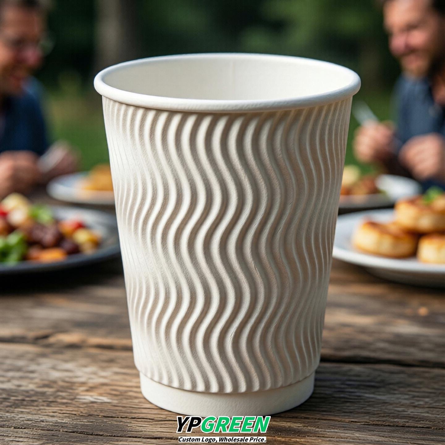 White Embossed Paper Cups 10oz/12oz/16oz/20oz/22oz
