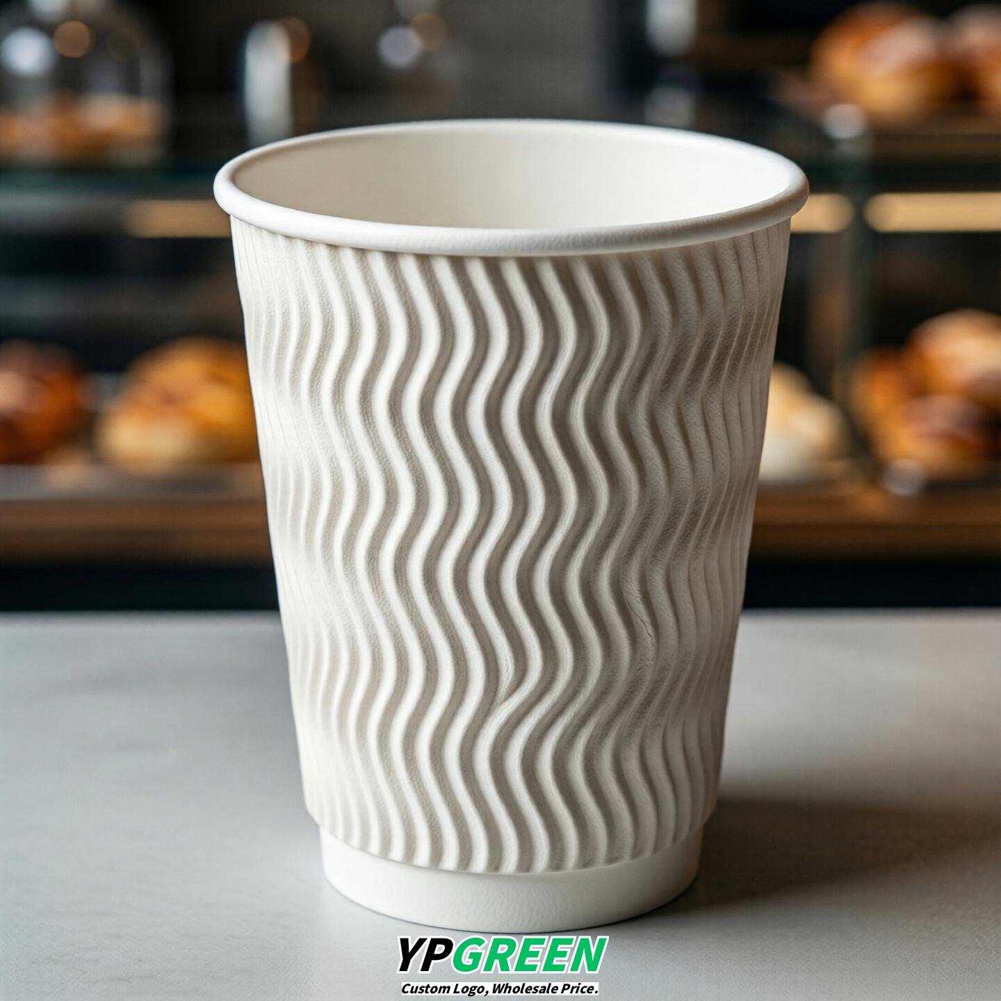 White Embossed Paper Cups 10oz/12oz/16oz/20oz/22oz
