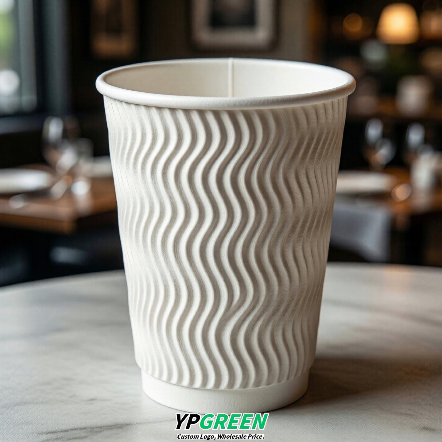White Embossed Paper Cups 10oz/12oz/16oz/20oz/22oz