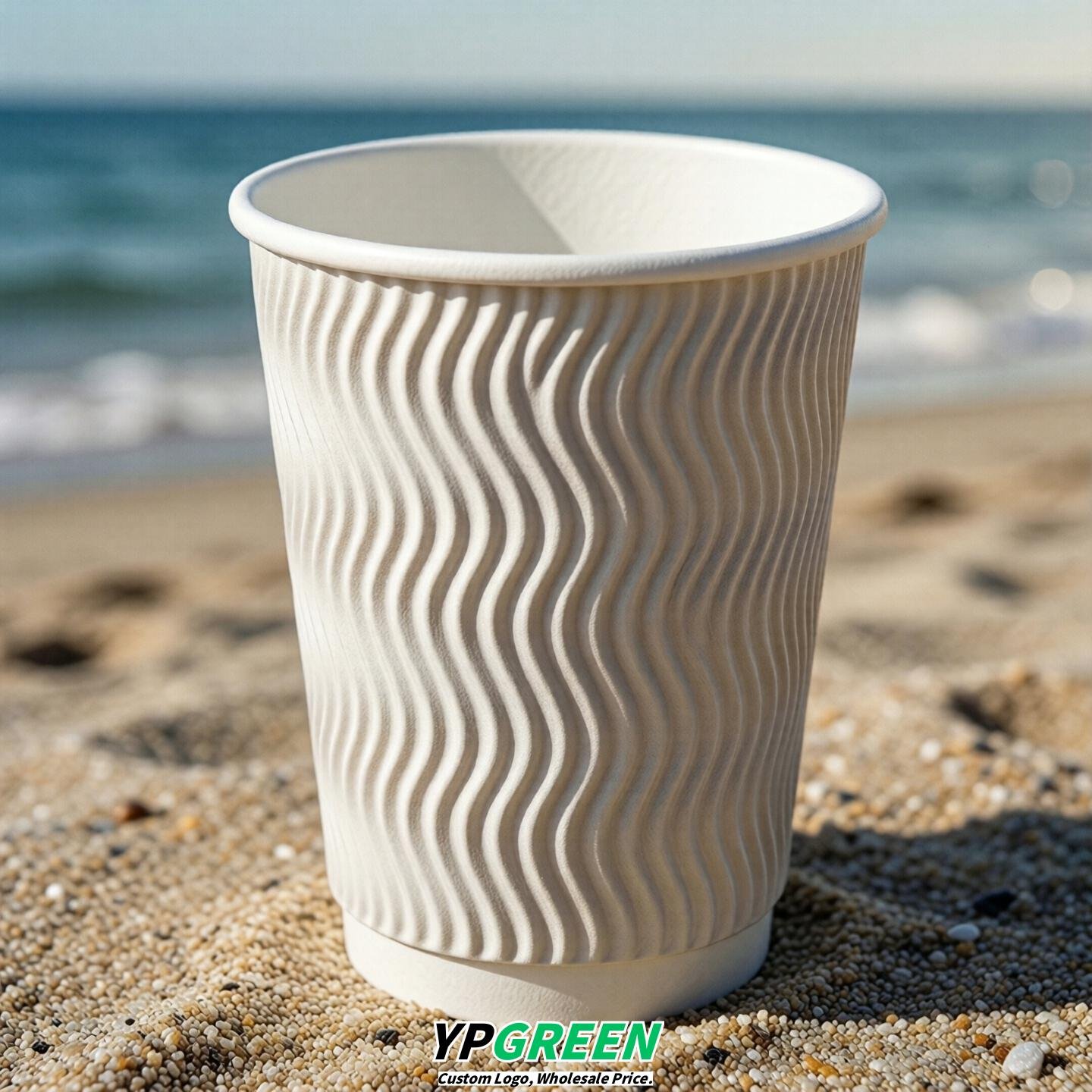 White Embossed Paper Cups 10oz/12oz/16oz/20oz/22oz