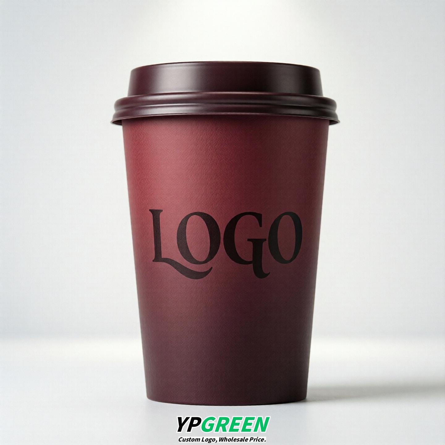 Wine Red Gradient Paper Cups 8oz/10oz/12oz/16oz/20oz/22oz