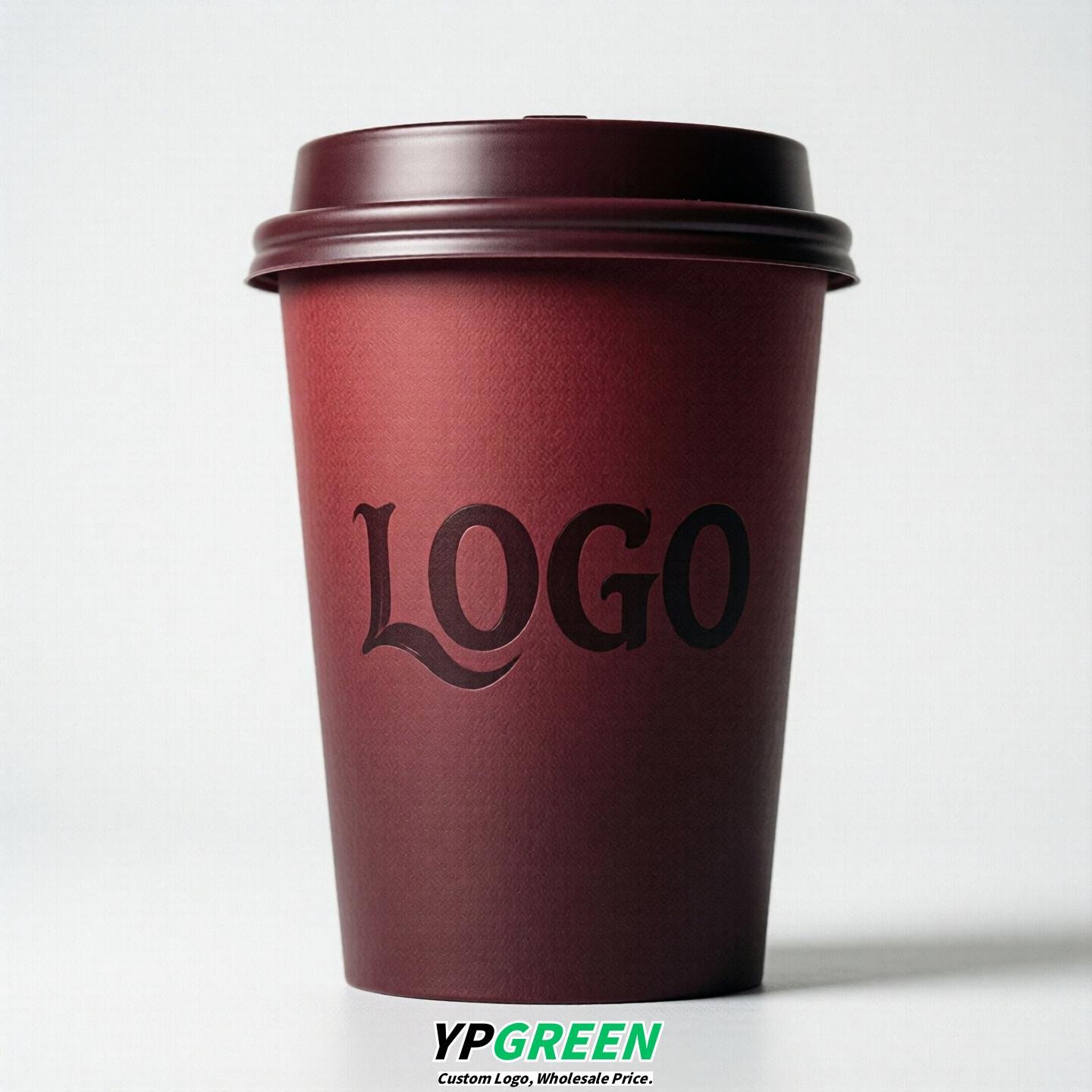 Wine Red Gradient Paper Cups 8oz/10oz/12oz/16oz/20oz/22oz