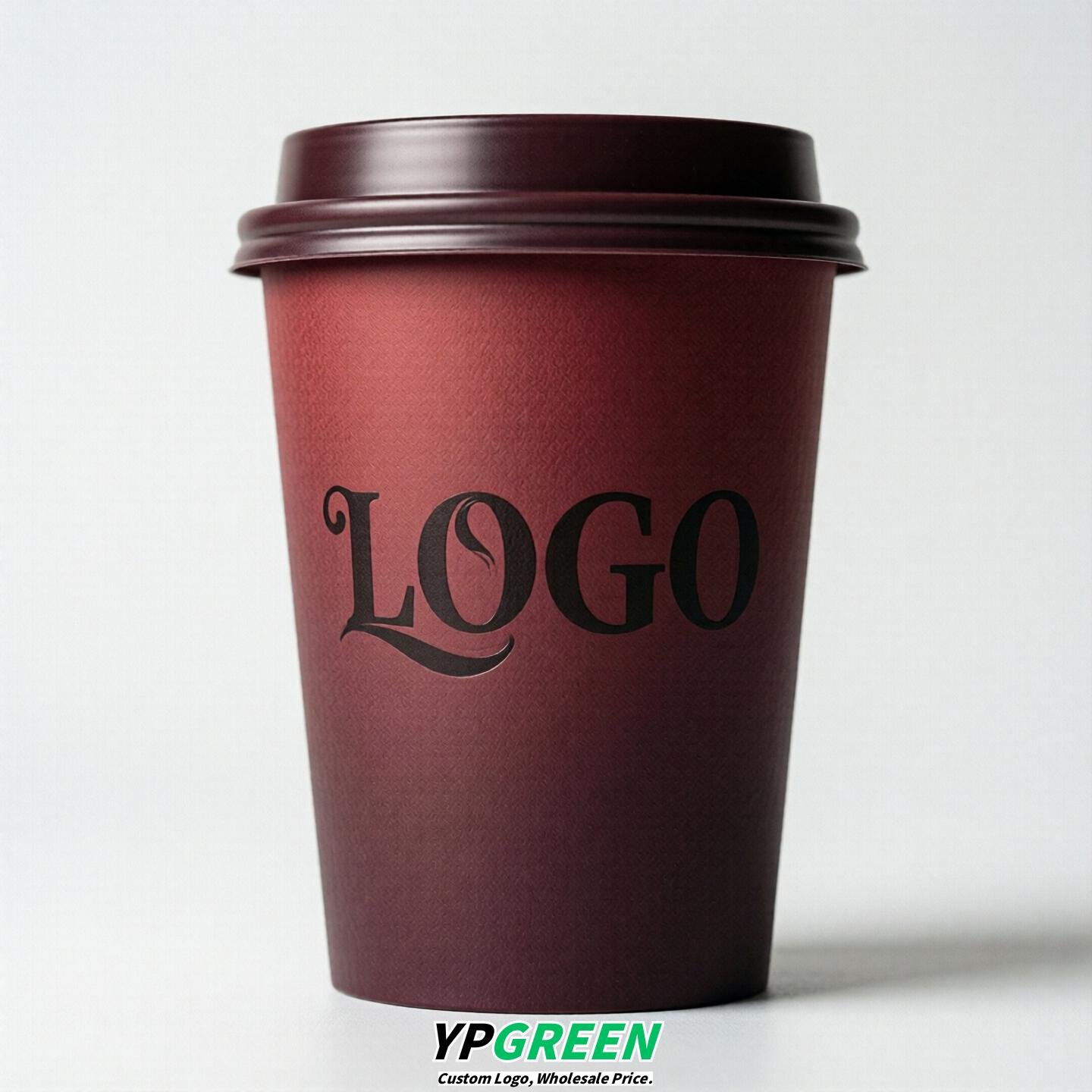 Wine Red Gradient Paper Cups 8oz/10oz/12oz/16oz/20oz/22oz
