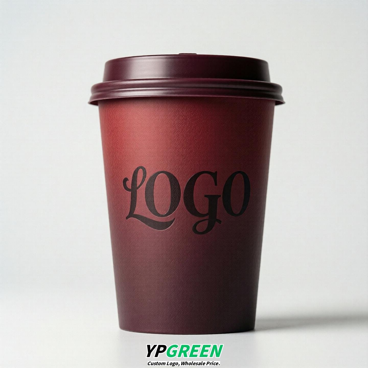 Wine Red Gradient Paper Cups 8oz/10oz/12oz/16oz/20oz/22oz