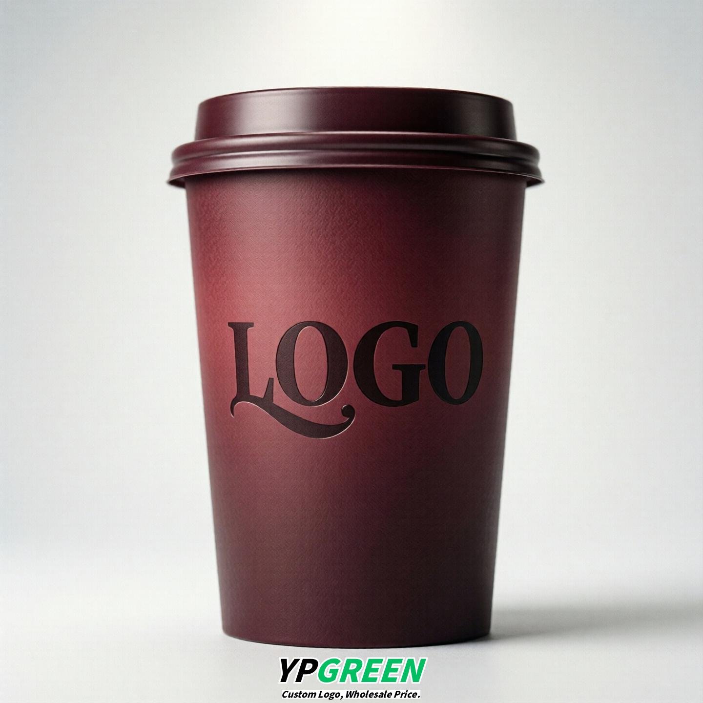 Wine Red Gradient Paper Cups 8oz/10oz/12oz/16oz/20oz/22oz