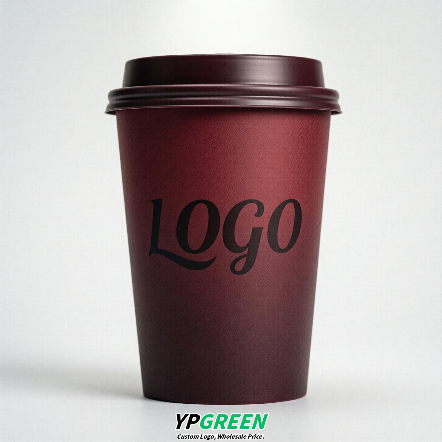 Wine Red Gradient Paper Cups 8oz/10oz/12oz/16oz/20oz/22oz