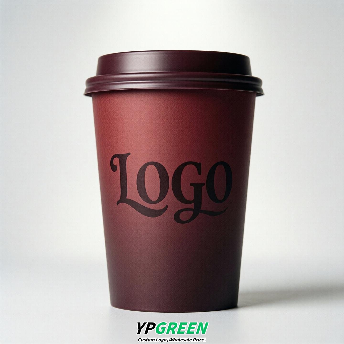 Wine Red Gradient Paper Cups 8oz/10oz/12oz/16oz/20oz/22oz