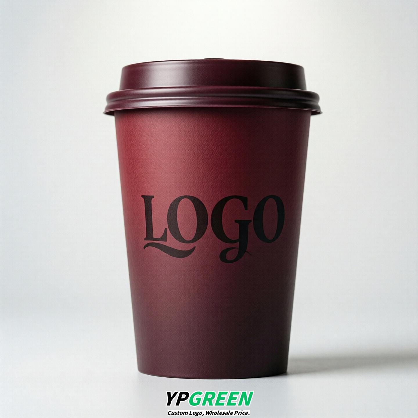 Wine Red Gradient Paper Cups 8oz/10oz/12oz/16oz/20oz/22oz