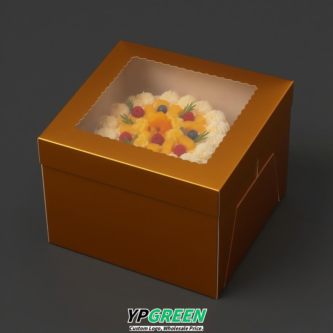 Amber 10 & 12 inches Cake Box with Window - Square Cardboard Cake Box