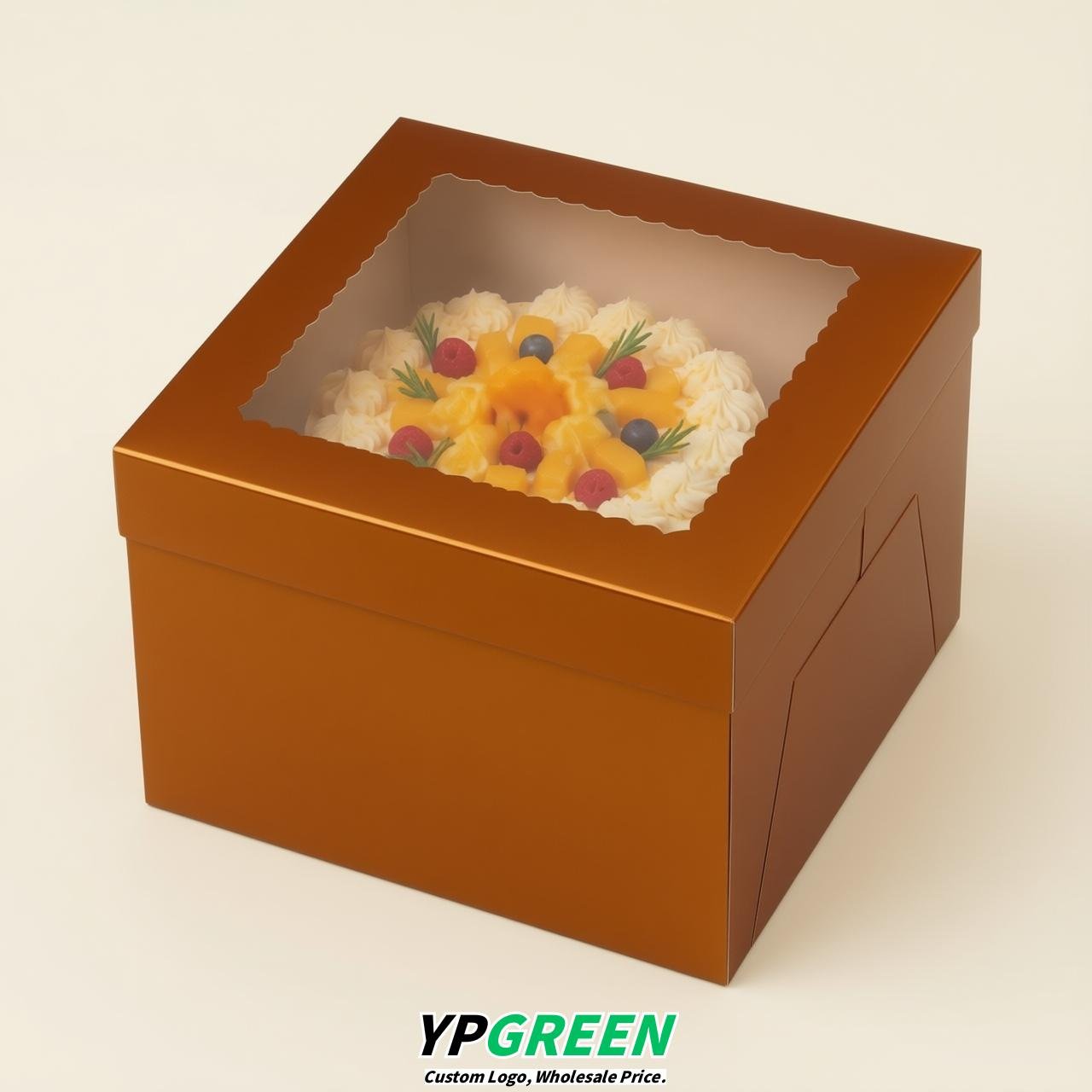 Amber 10 & 12 inches Cake Box with Window - Square Cardboard Cake Box