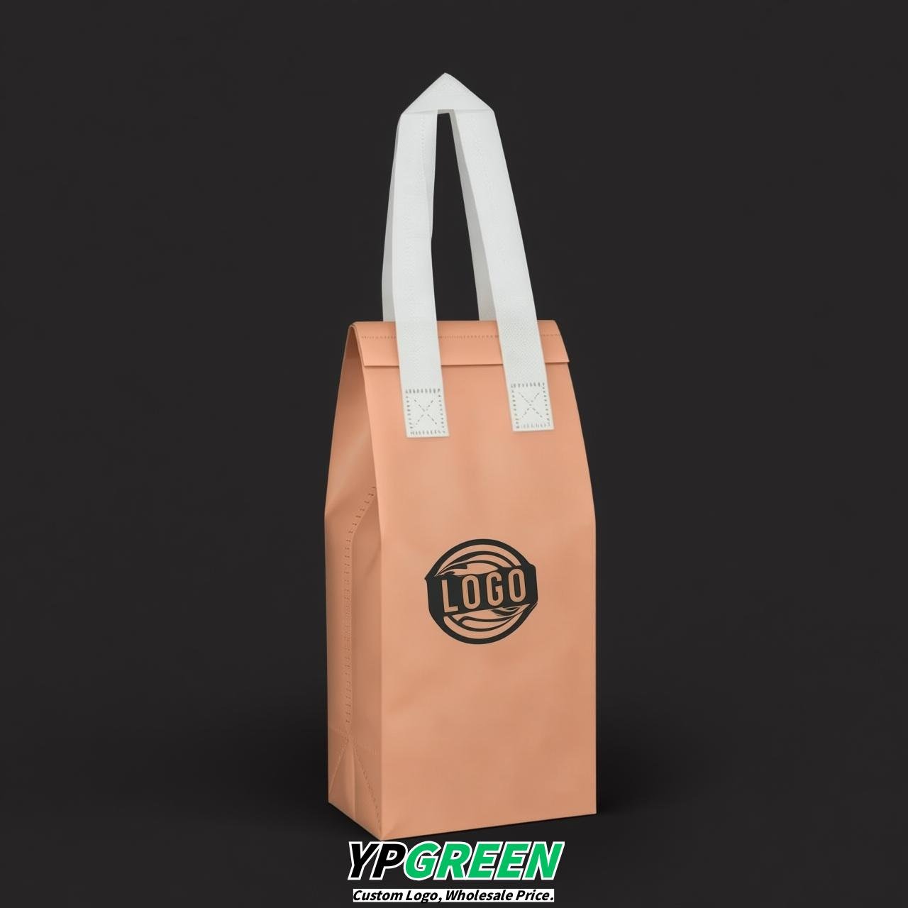 Apricot Individual insulated take away bags wholesale 11x4.7x3.9 inches Thermal Beverage Take Out Bags