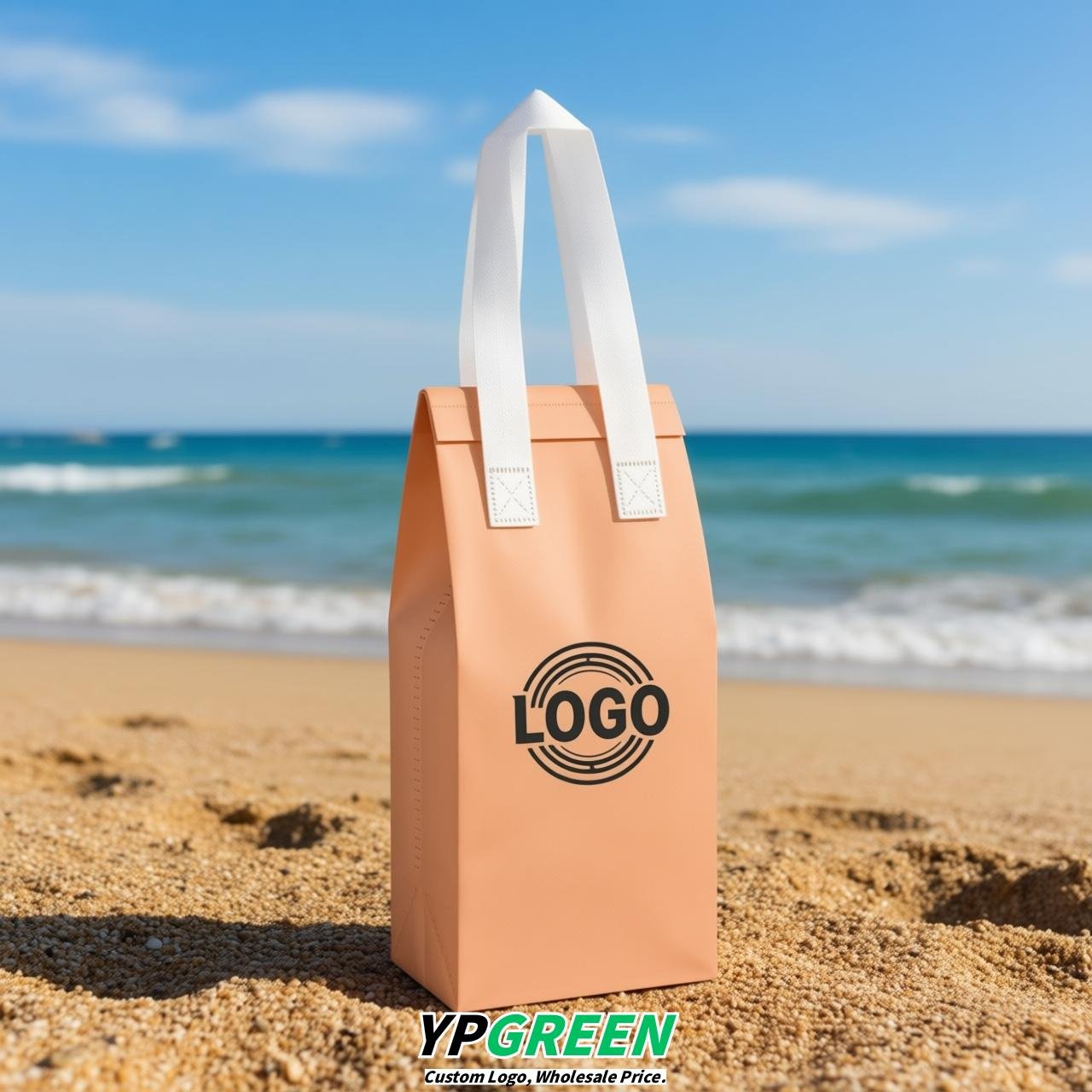 Apricot Individual insulated take away bags wholesale 11x4.7x3.9 inches Thermal Beverage Take Out Bags