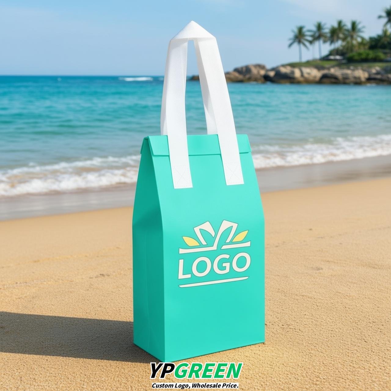 Aquamarine Individual insulated take away bags wholesale 11x4.7x3.9 inches Thermal Beverage Take Out Bags Aquamarine Individual insulated take away bags wholesale 11x4.7x3.9 inches Thermal Beverage Take Out Bags
