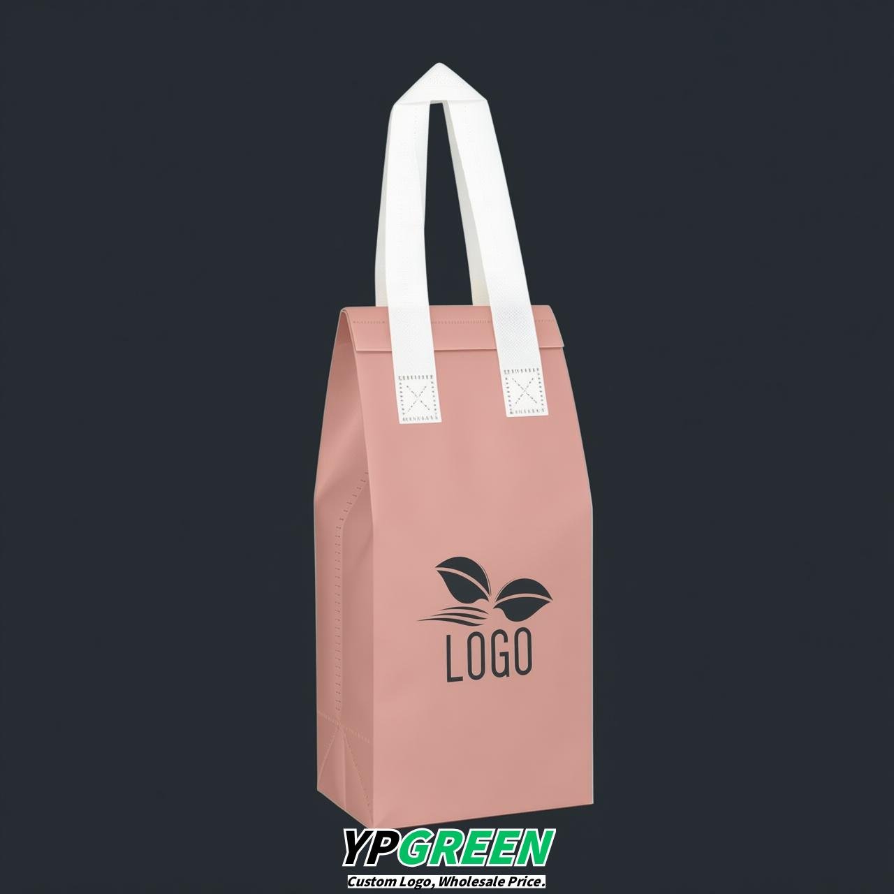 Blush Individual insulated take away bags wholesale 11x4.7x3.9 inches Thermal Beverage Take Out Bags