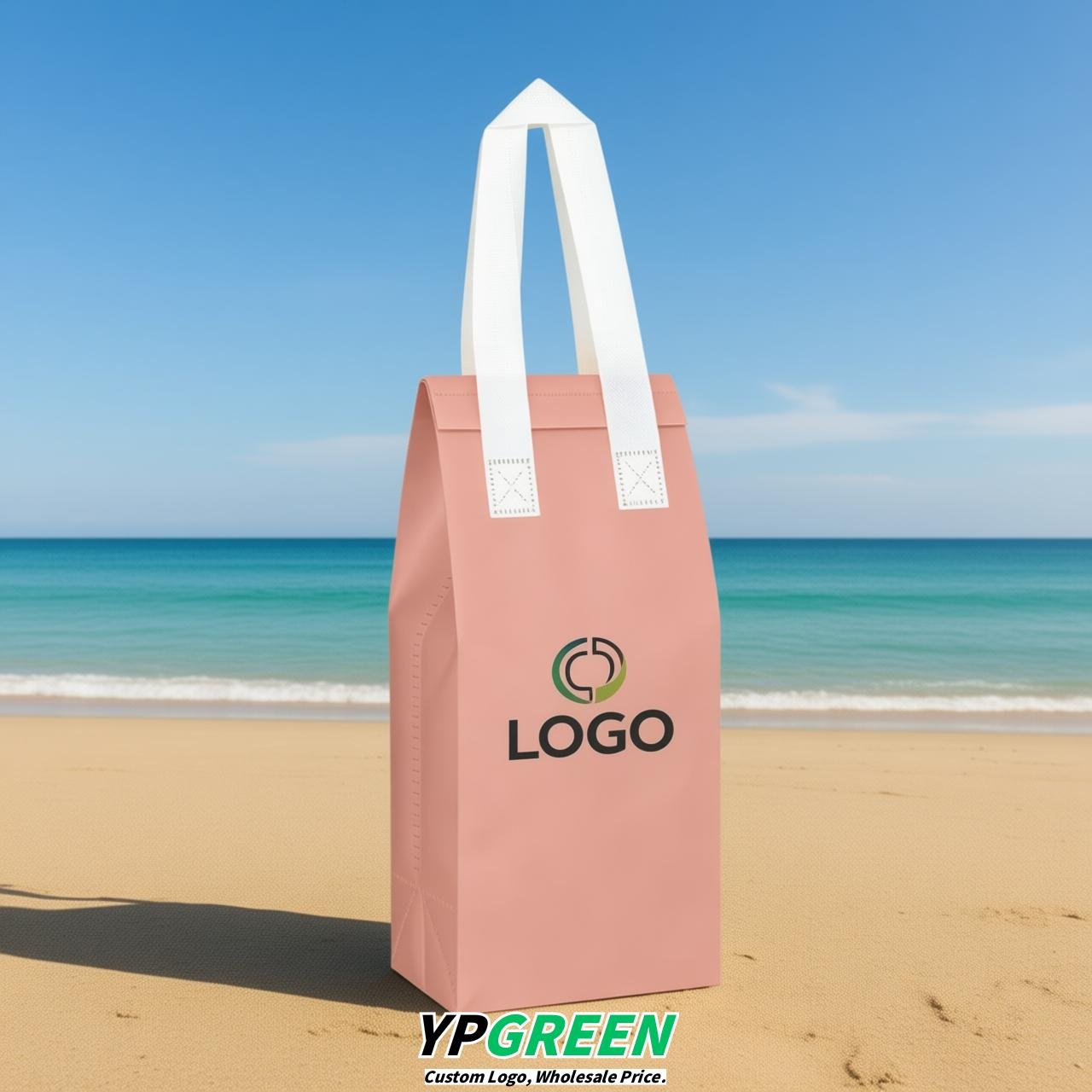 Blush Individual insulated take away bags wholesale 11x4.7x3.9 inches Thermal Beverage Take Out Bags