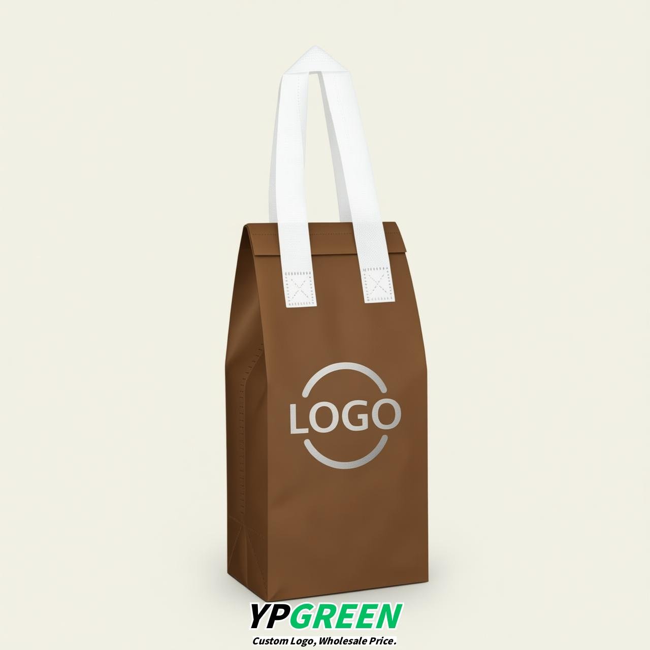 Brown Individual insulated take away bags wholesale 11x4.7x3.9 inches Thermal Beverage Take Out Bags